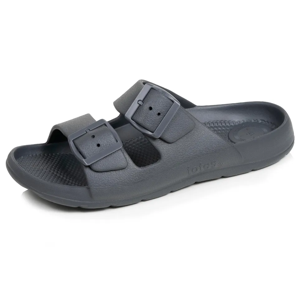 isotoner-mules-claquettes-homme-ajustables-gris image 1