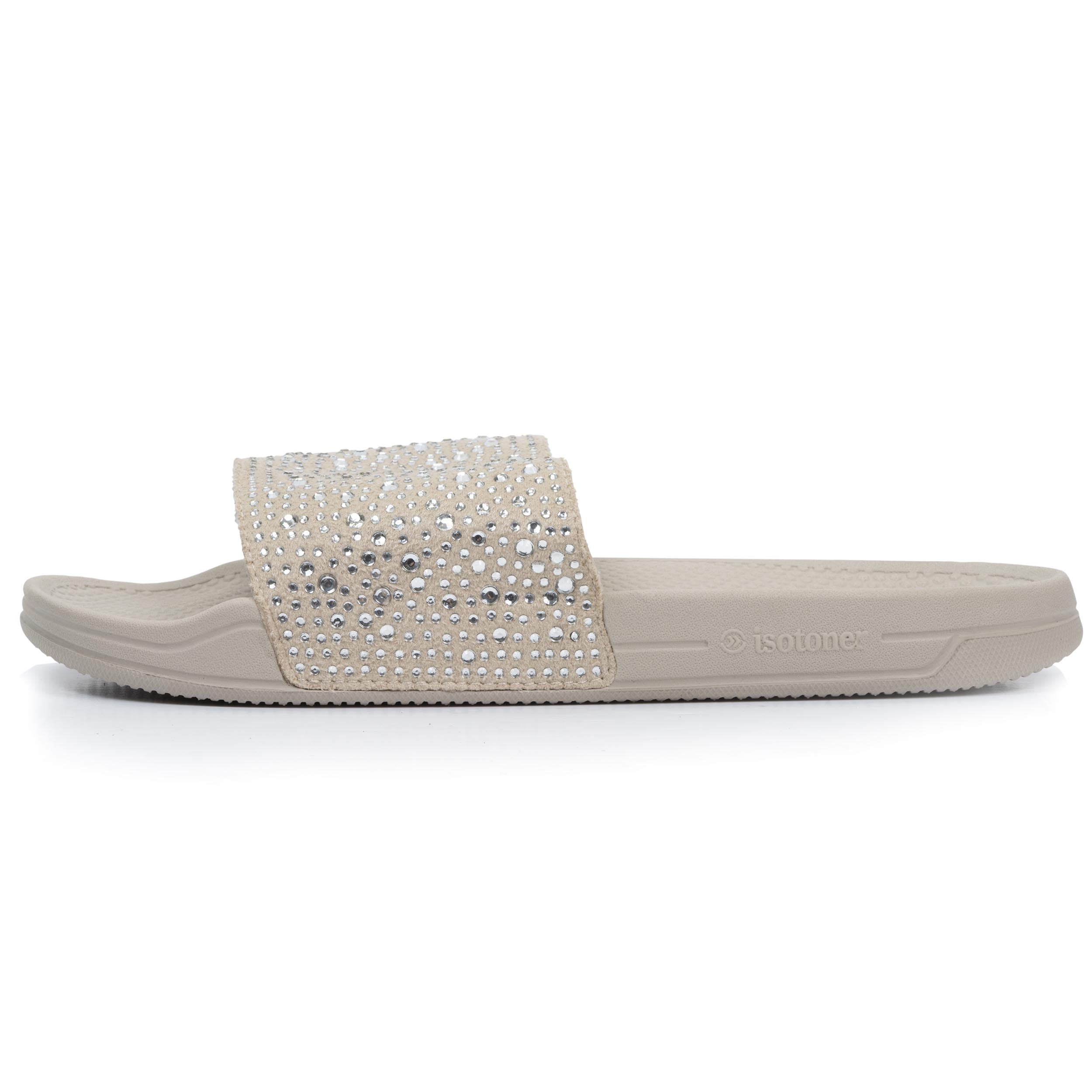 isotoner-mules-claquettes-femme-strass-beige-everywear image 3