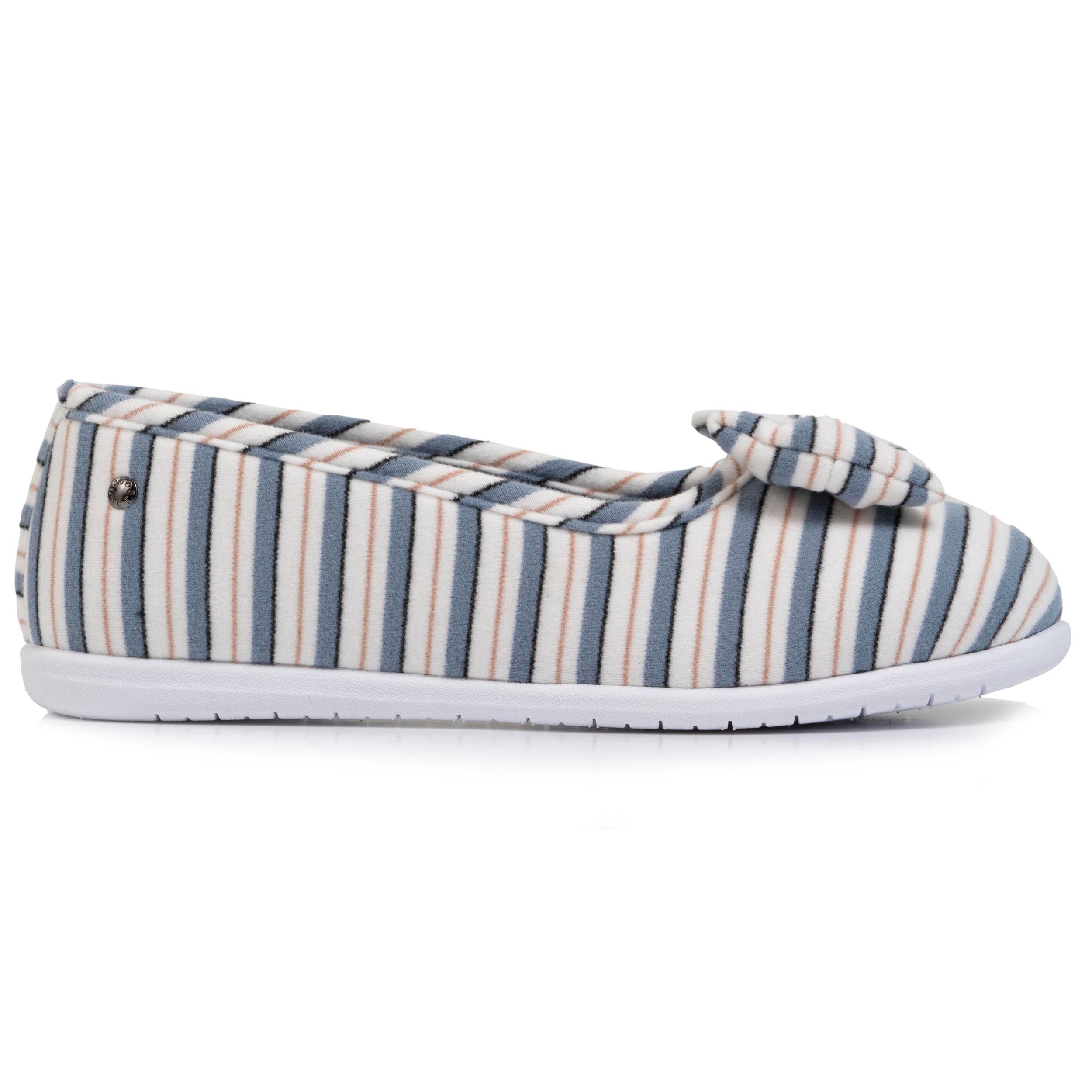 isotoner-chaussons-ballerines-femme-rayure-marini-re image 8