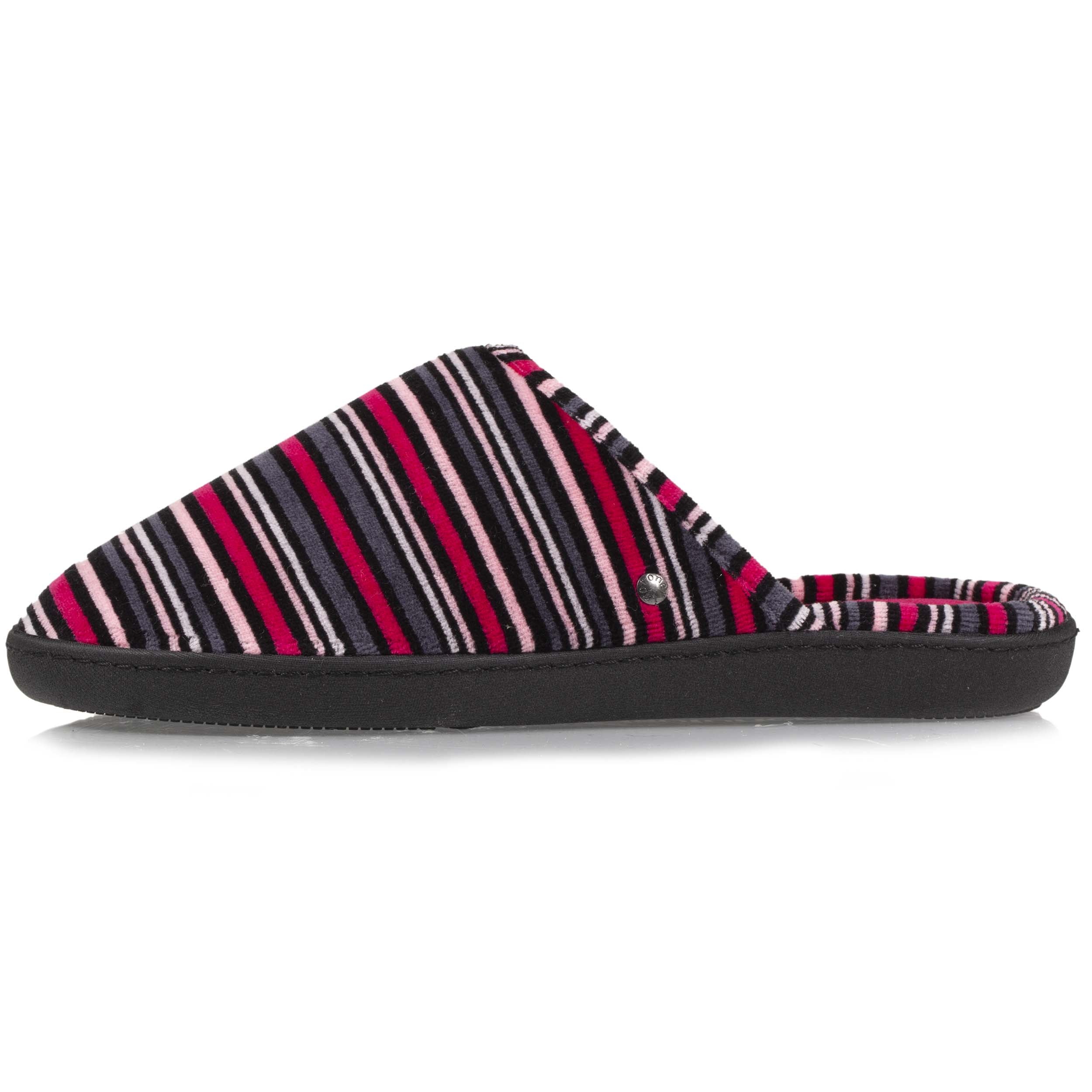 isotoner-chaussons-mules-femme-rayures-coton-bio-everywear image 4