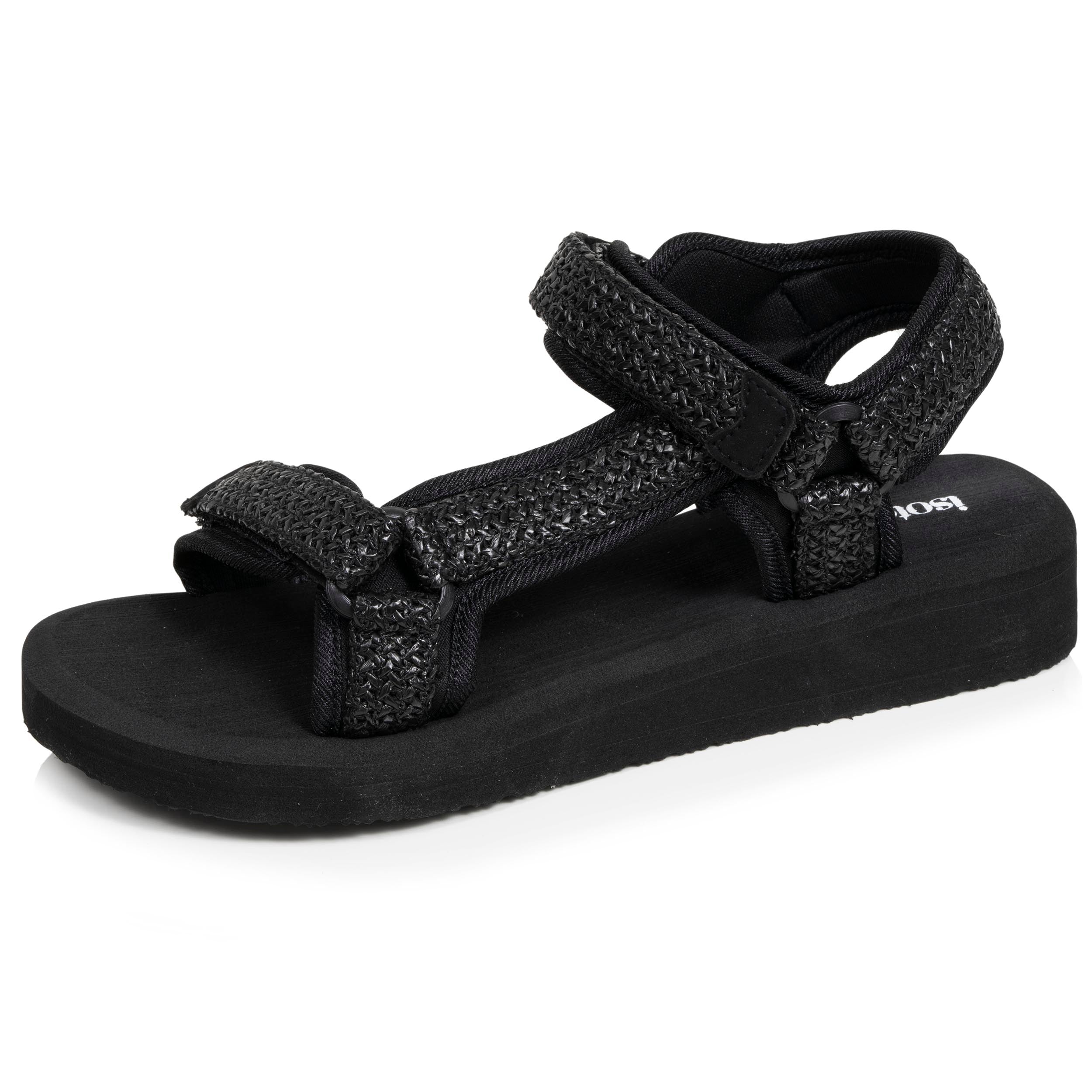 isotoner-sandales-femme-sport-talon-noir image 1