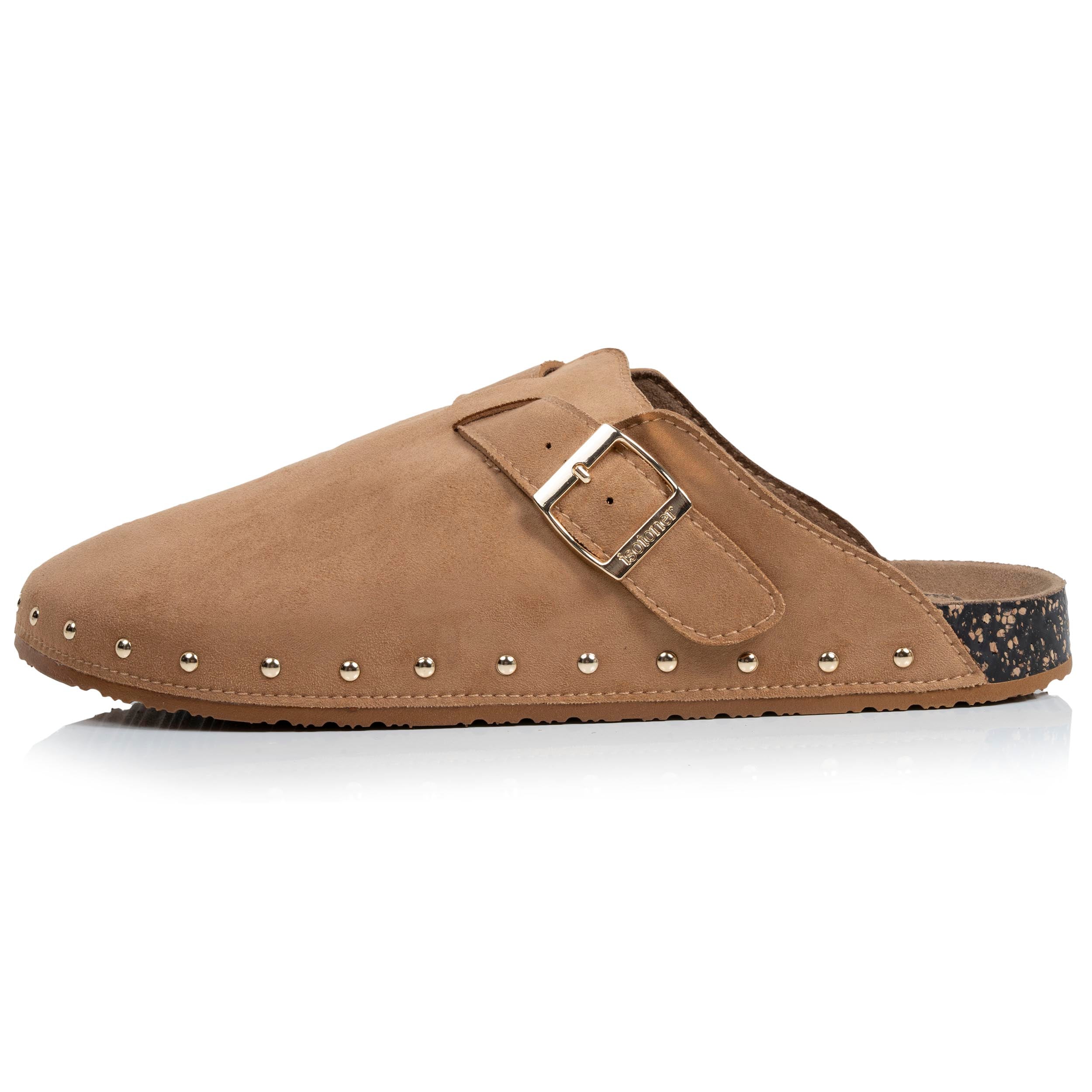 isotoner-sabots-femme-camel-clous-effet-cuir image 4