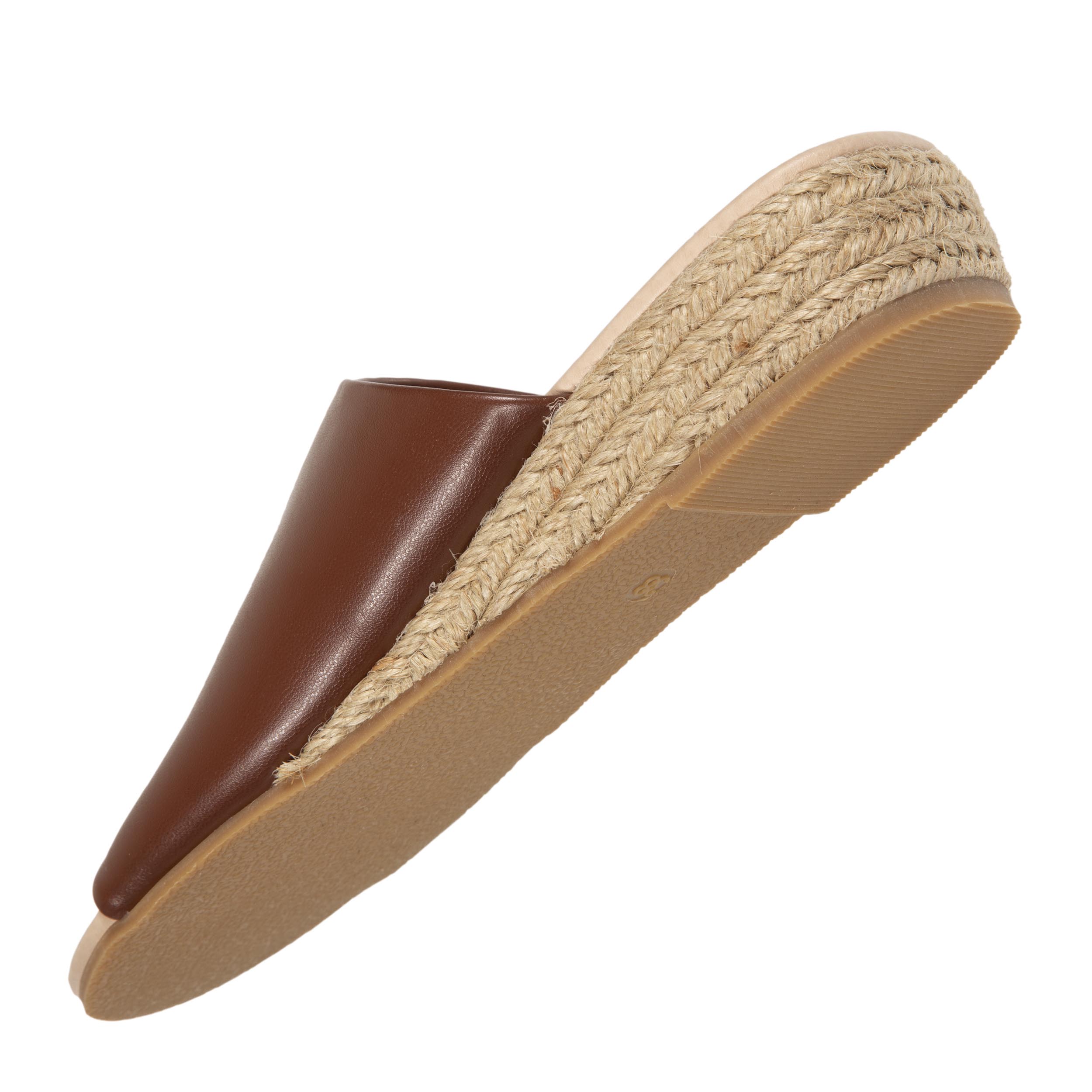 isotoner-mules-femme-talon-corde-bandeau-cognac image 5