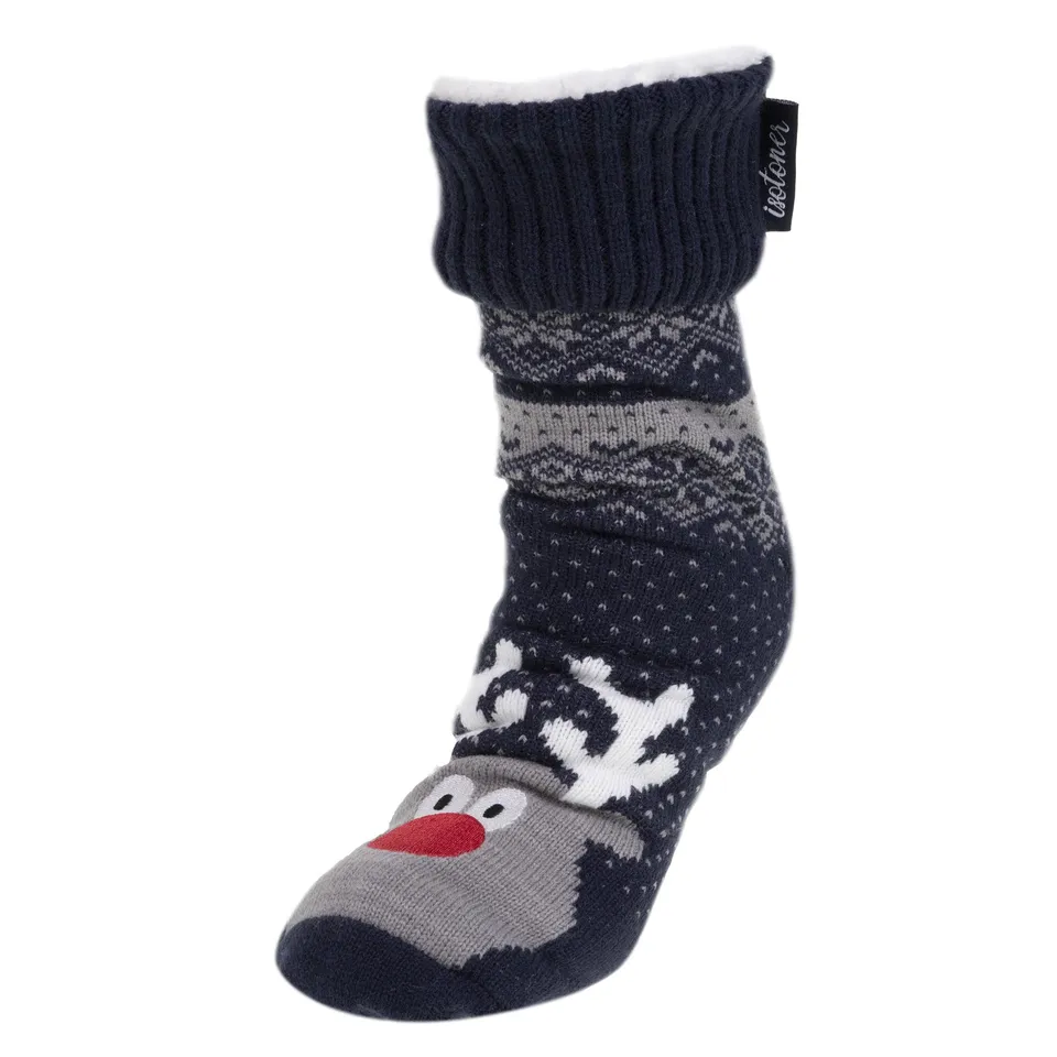 isotoner-chaussettes-fourr-es-homme-no-l-marine image 1