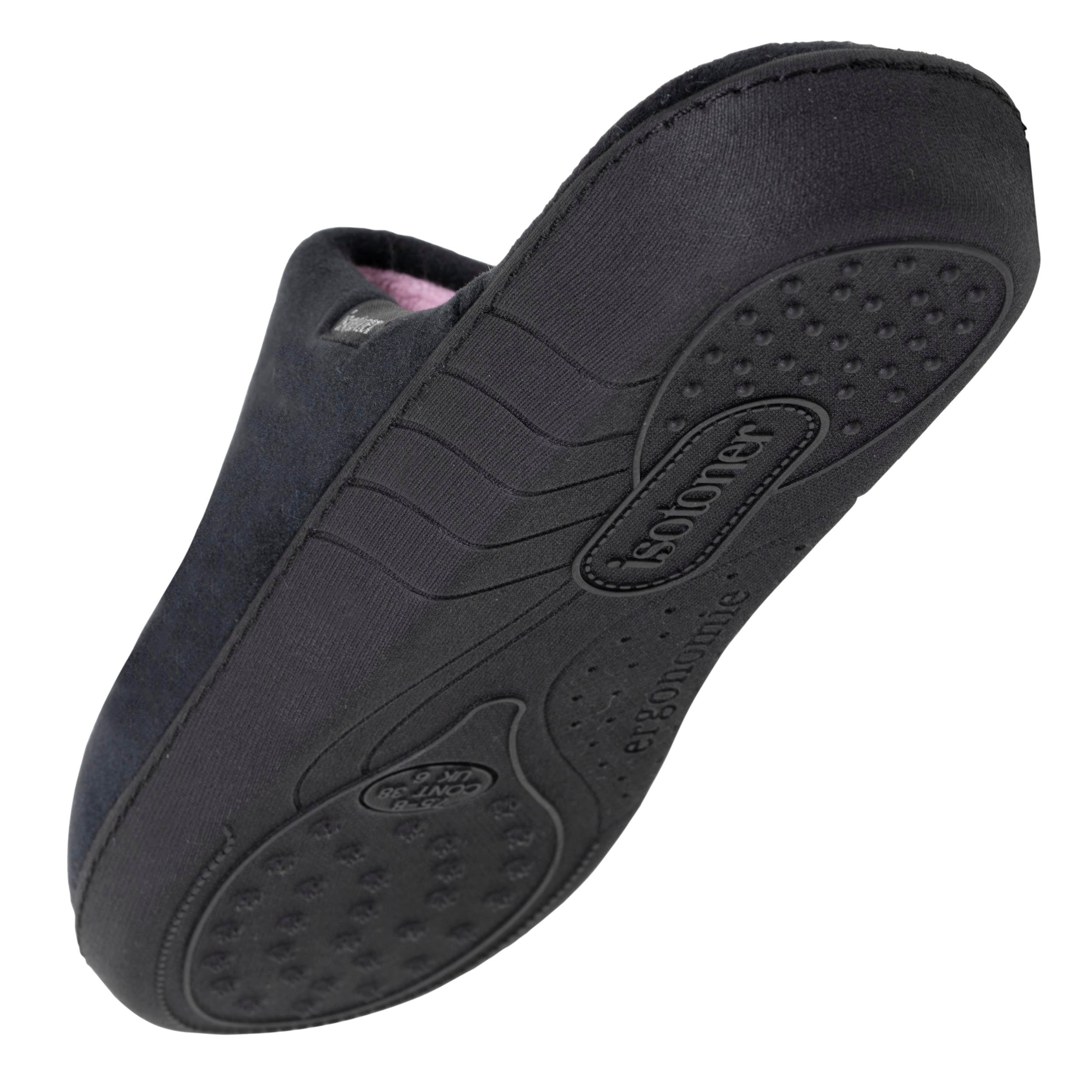 isotoner-mules-femme-ergonomiques-noir-microvelours image 5