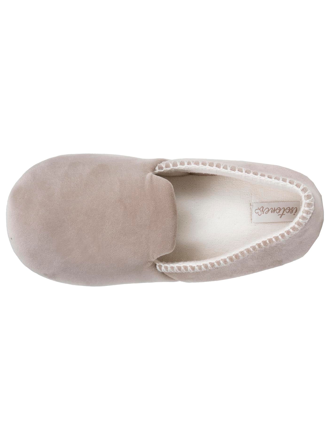 isotoner-chaussons-slippers-femme-beige-broderie image 7