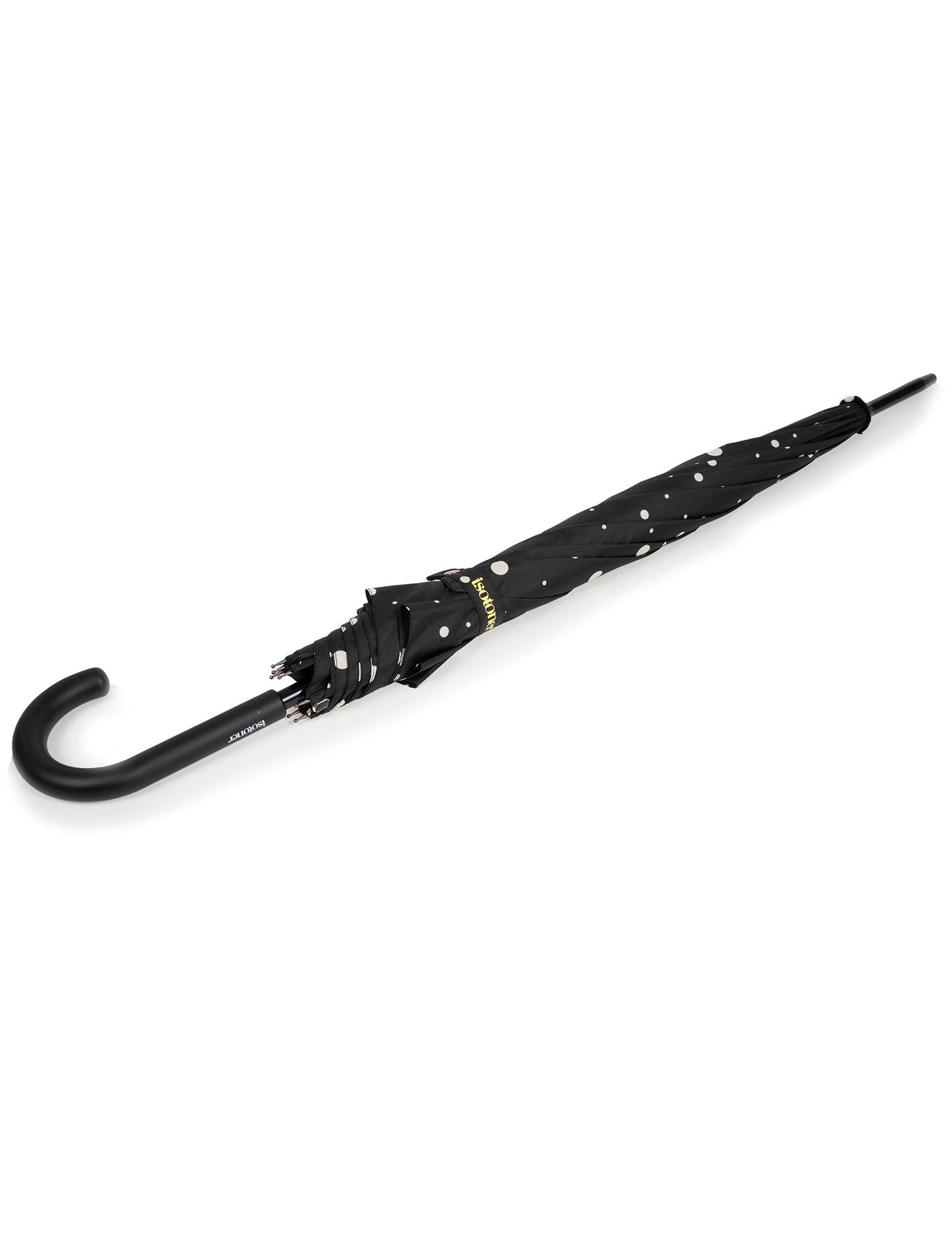 isotoner-parapluie-canne-auto-pois-noir-jaune-90-cm image 7