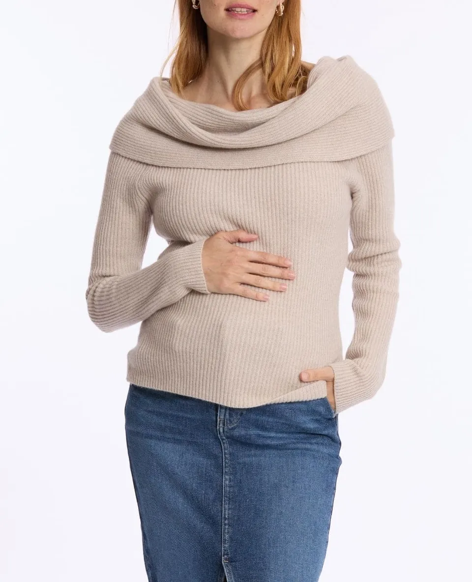 cache-c-ur-pull-de-grossesse-et-d-allaitement-kim-beige image 1