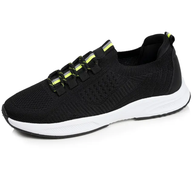 isotoner-basket-confort-homme-slip-on-noir-jaune-everywear image 1