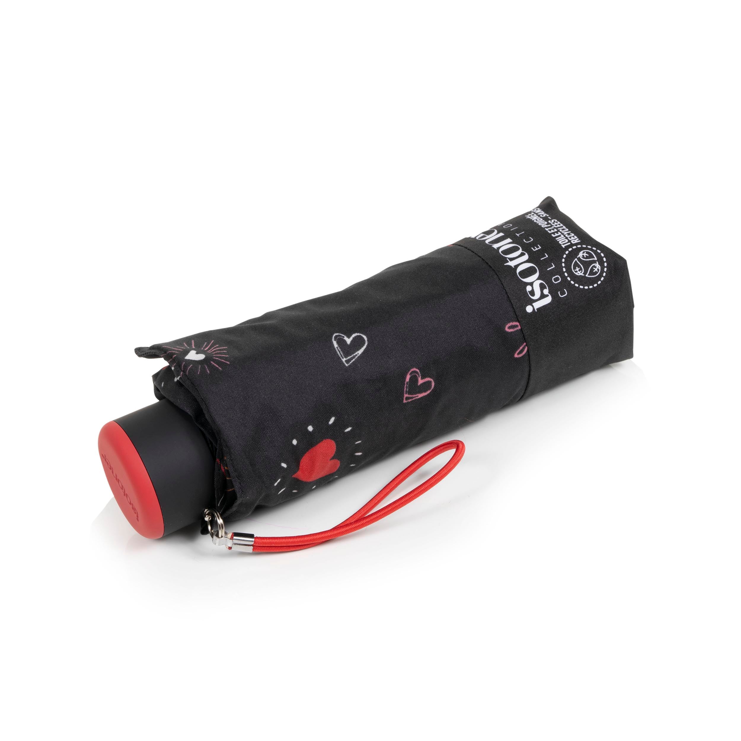 isotoner-parapluie-mini-slim-c-ur-rouge-les-premium image 1