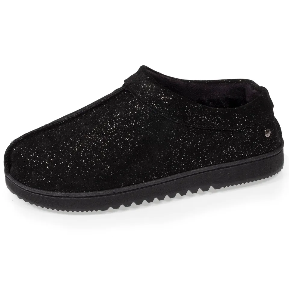 isotoner-chaussons-bottillons-cuir-femme-noir-nacr image 1