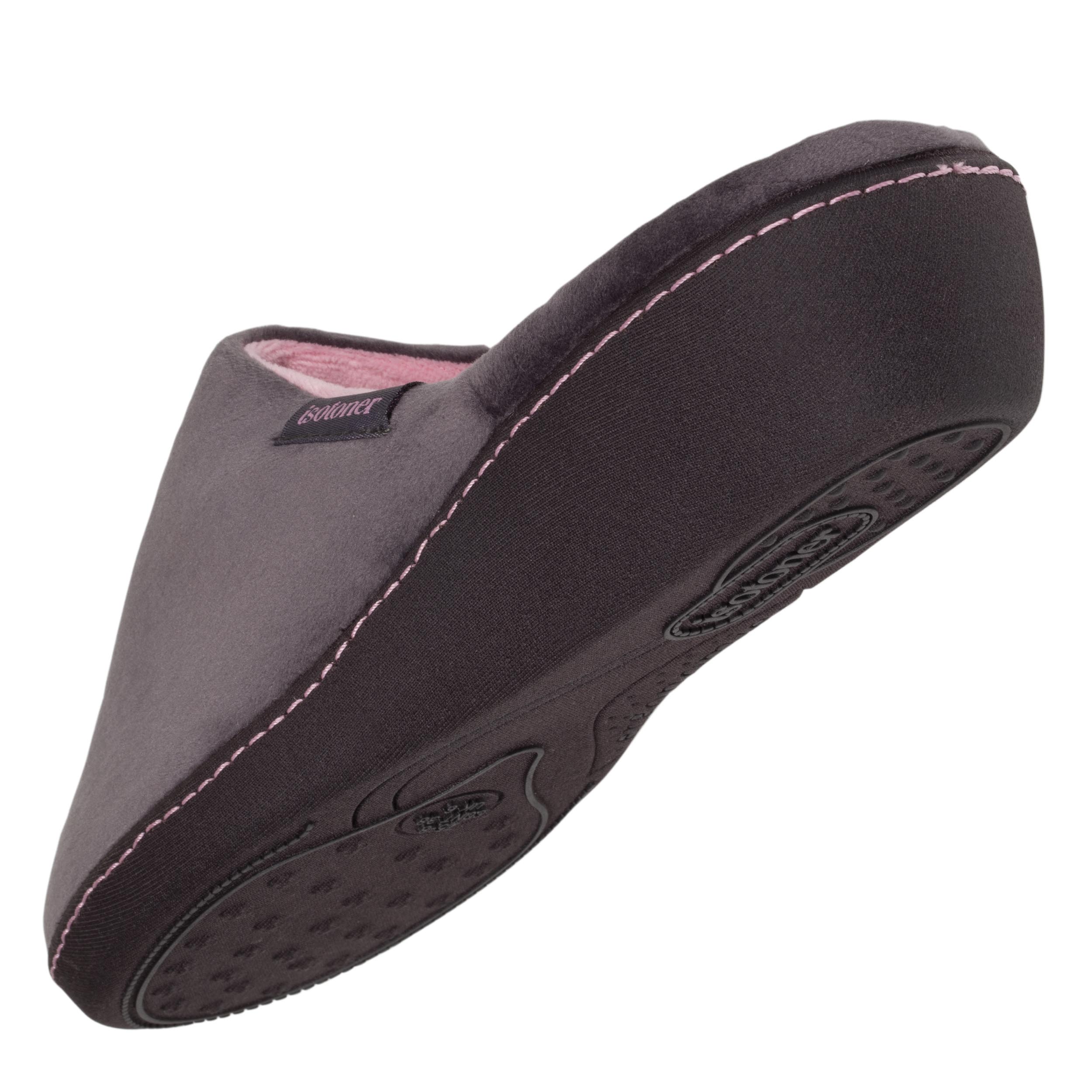 isotoner-chaussons-mules-talon-femme-gris-fonc-rose-4-cm image 5