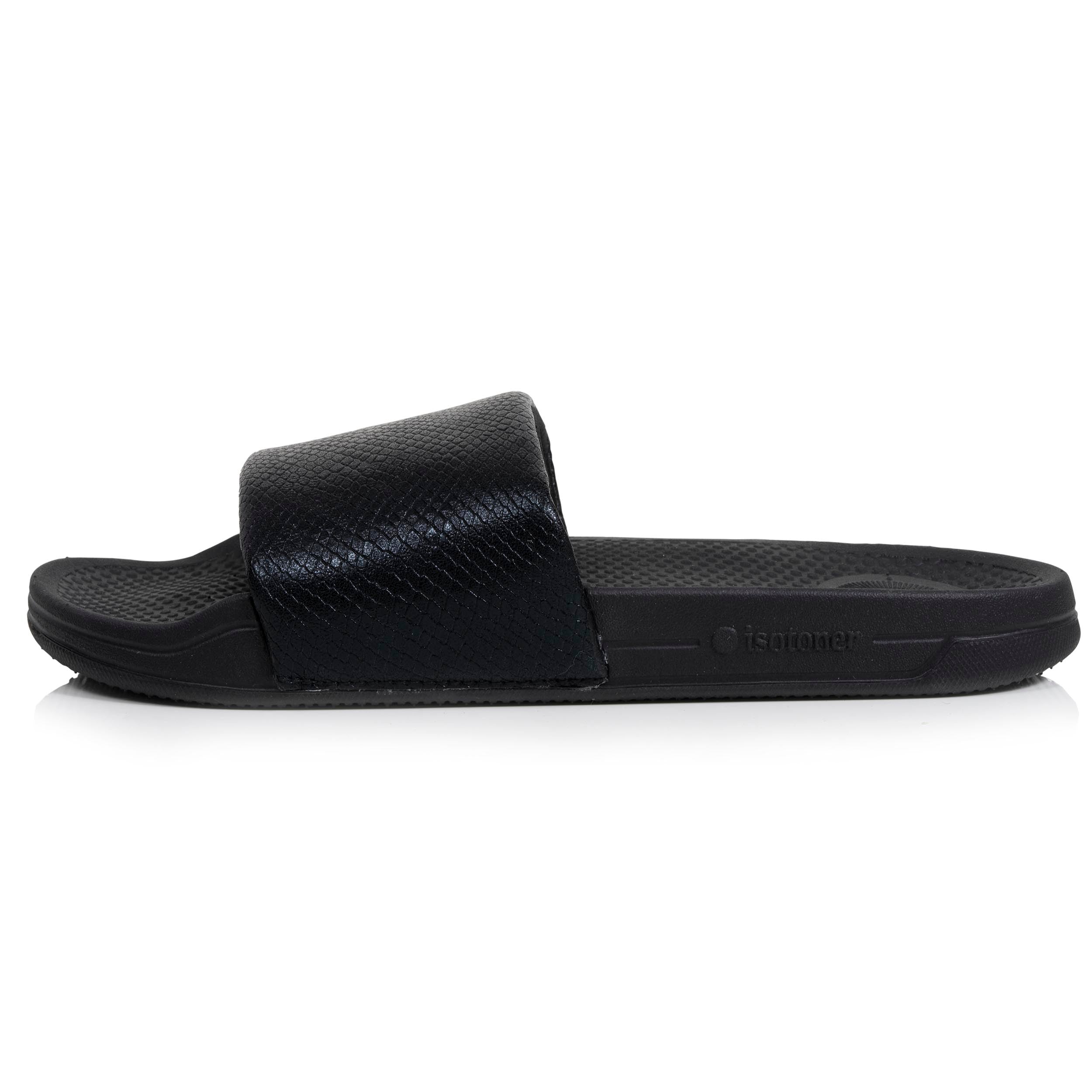 isotoner-mules-claquettes-femme-everywear-noir-serpent image 3