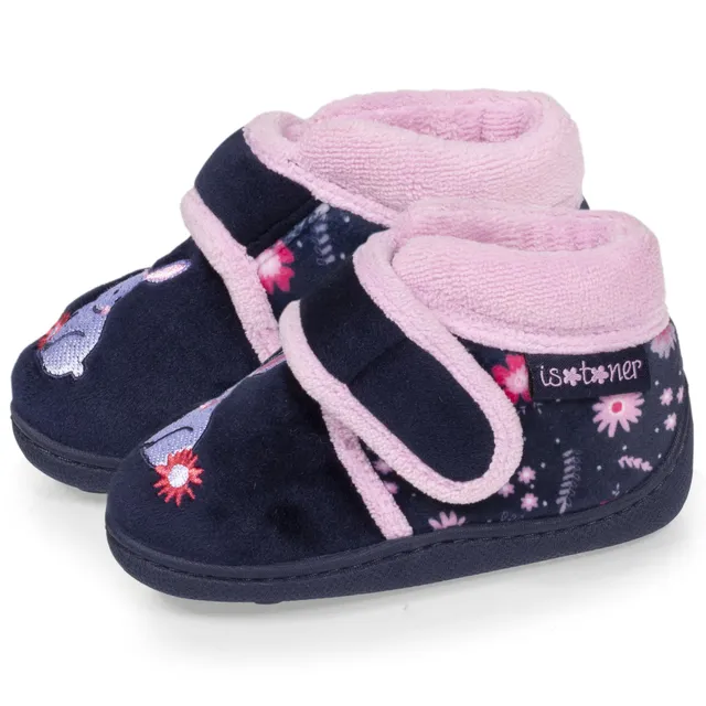 isotoner-chaussons-bottillons-scratch-b-b-lapin-marine image 1