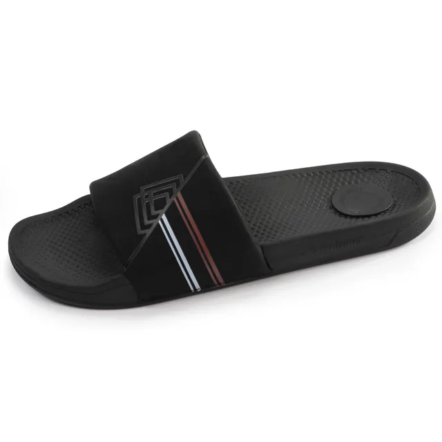 isotoner-mules-claquettes-homme-noir-logo-confort image 1