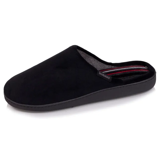isotoner-chaussons-mules-homme-noir-m-moire-de-forme image 1