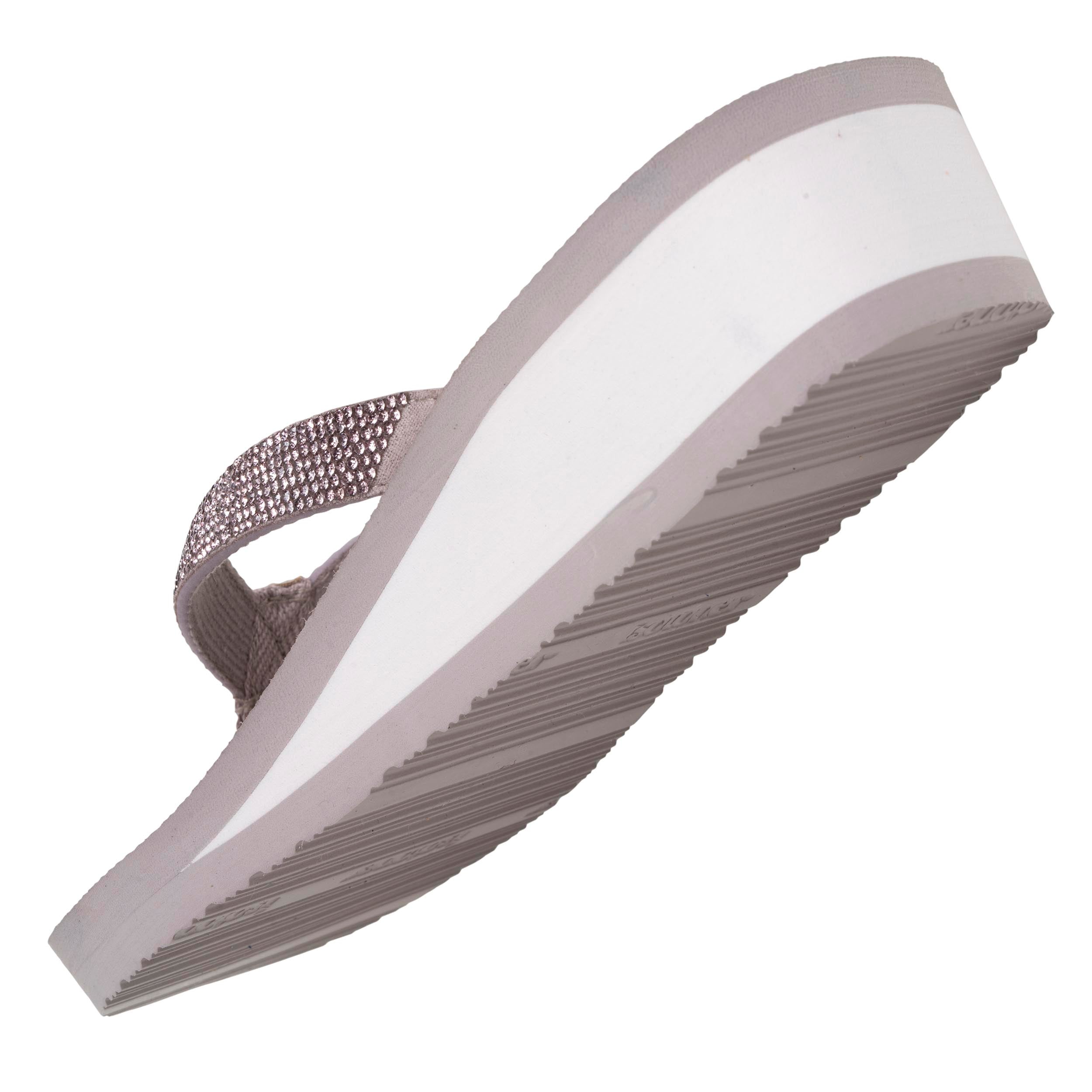 isotoner-tongs-femme-talon-paillettes-taupe-4-cm image 5