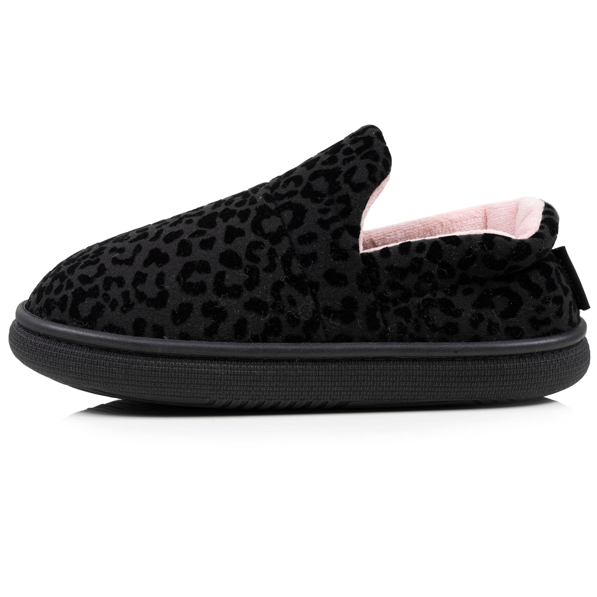 isotoner-bloup-femme-chaussons-slippers-noir-l-opard image 4