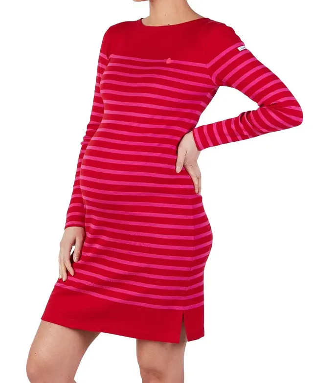 cache-c-ur-quimper-robe-de-grossesse-marini-re-rouge-fuschia image 1