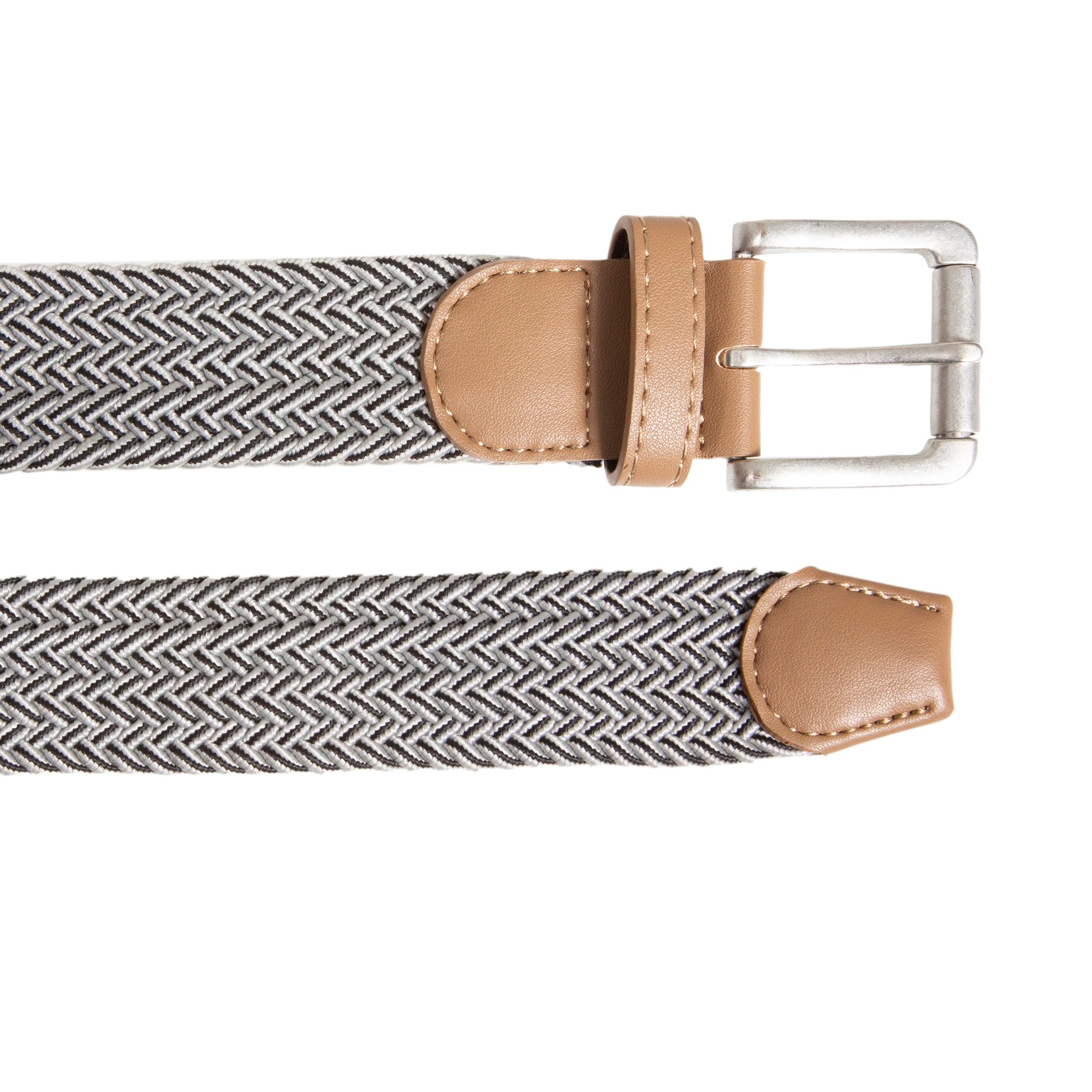 isotoner-ceinture-homme-tress-e-bicolore-gris-chin-3-5-cm image 2