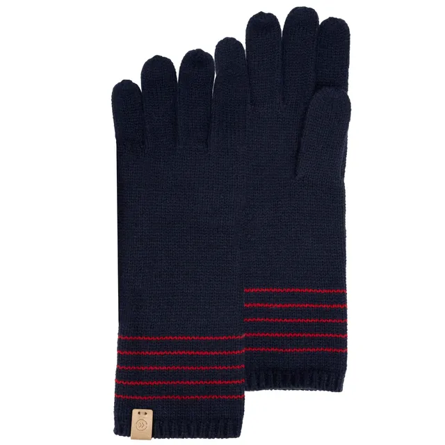 isotoner-gants-longs-ultra-doux-marine-rayures-femme image 1