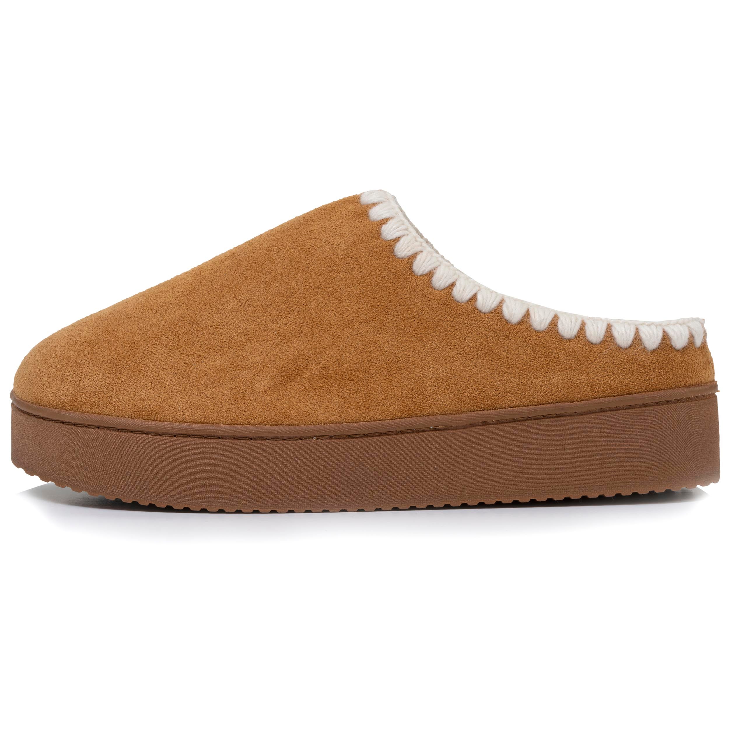 isotoner-chaussons-mules-femme-plateforme-camel-liser image 4