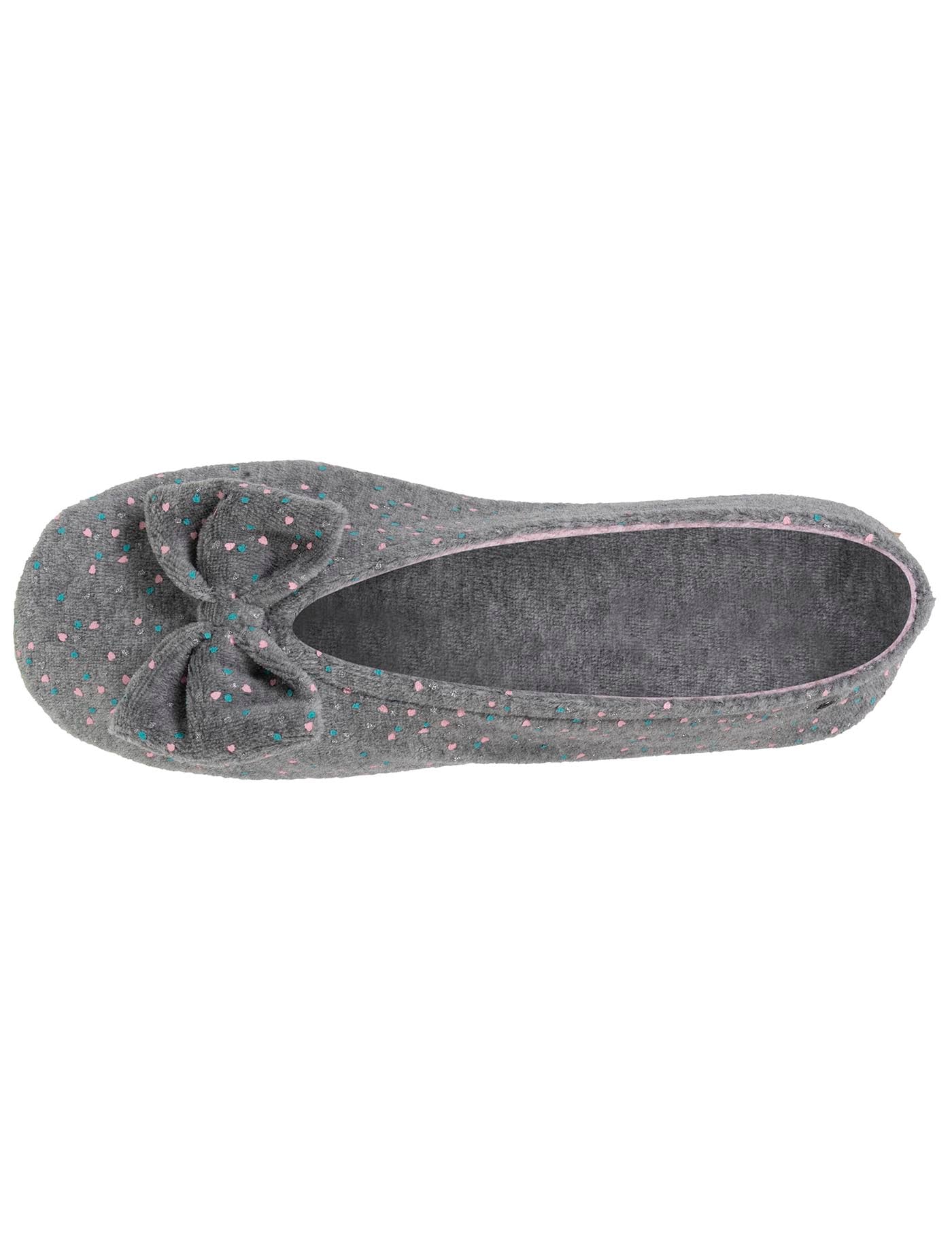 isotoner-chaussons-ballerines-femme-grand-n-ud-gris-chin image 7