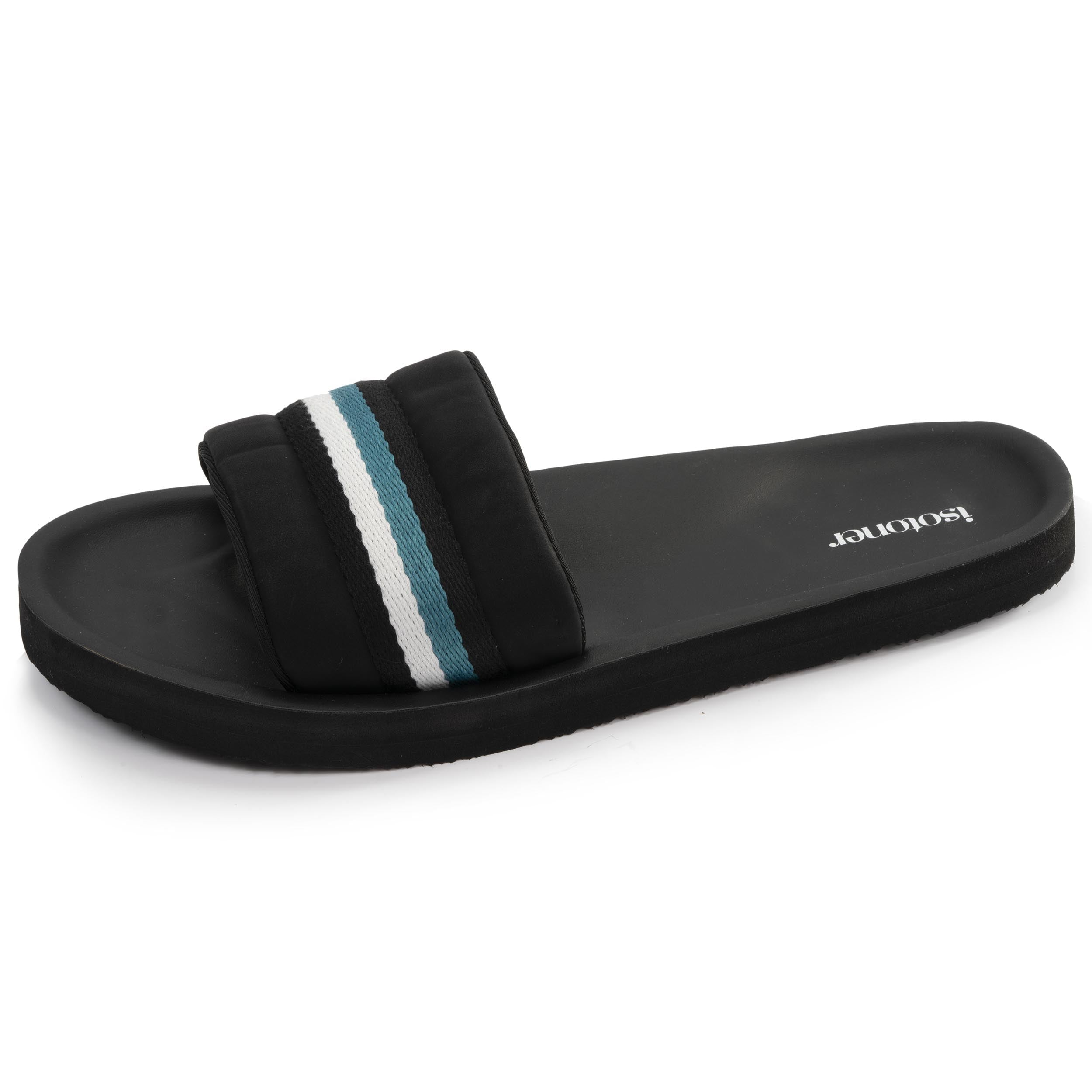 isotoner-mules-claquettes-homme-moul-e-noir-bleu image 1