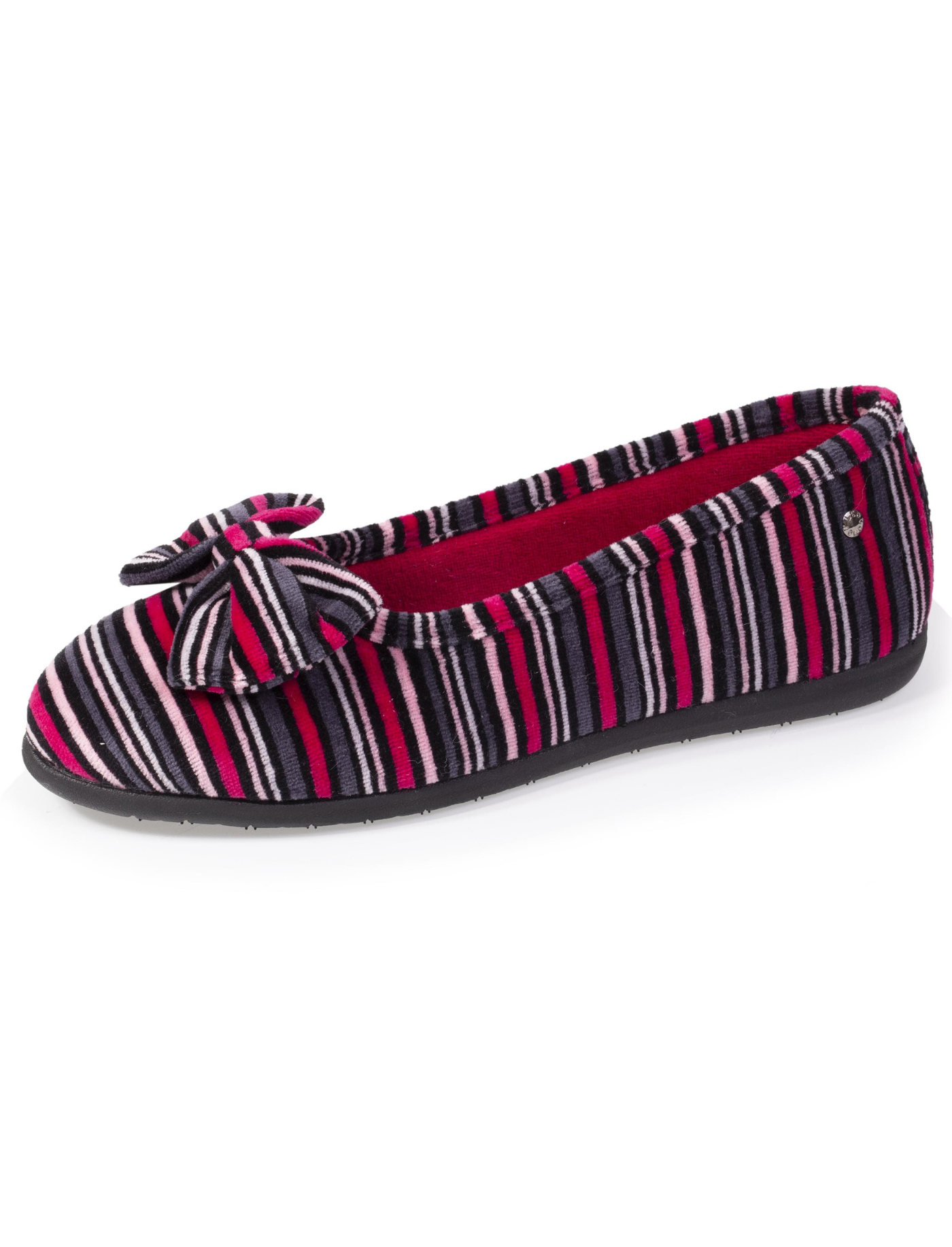 isotoner-chaussons-ballerines-femme-n-ud-rayures image 6