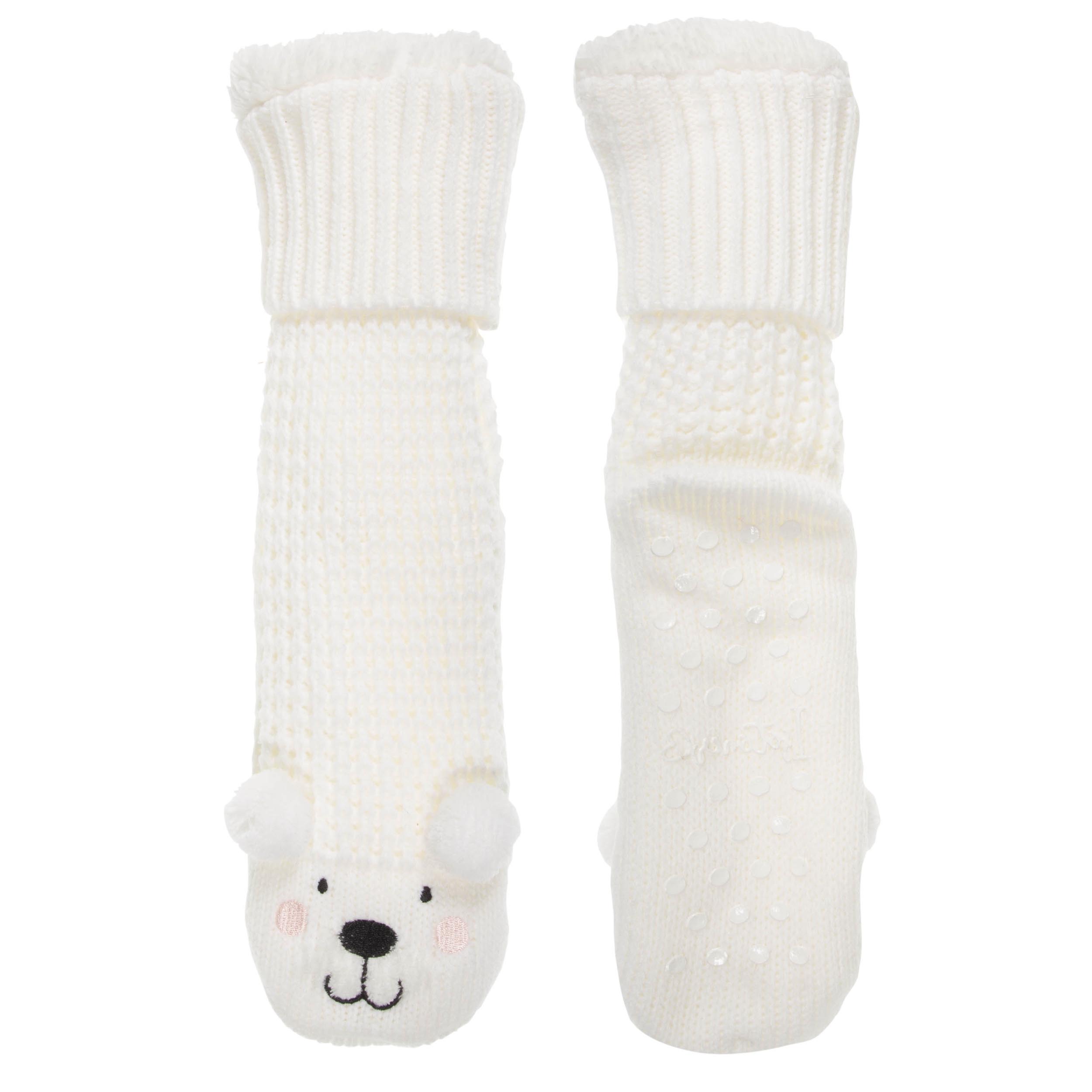isotoner-chaussettes-femme-ours-blanc-sherpa-antid-rapantes image 2