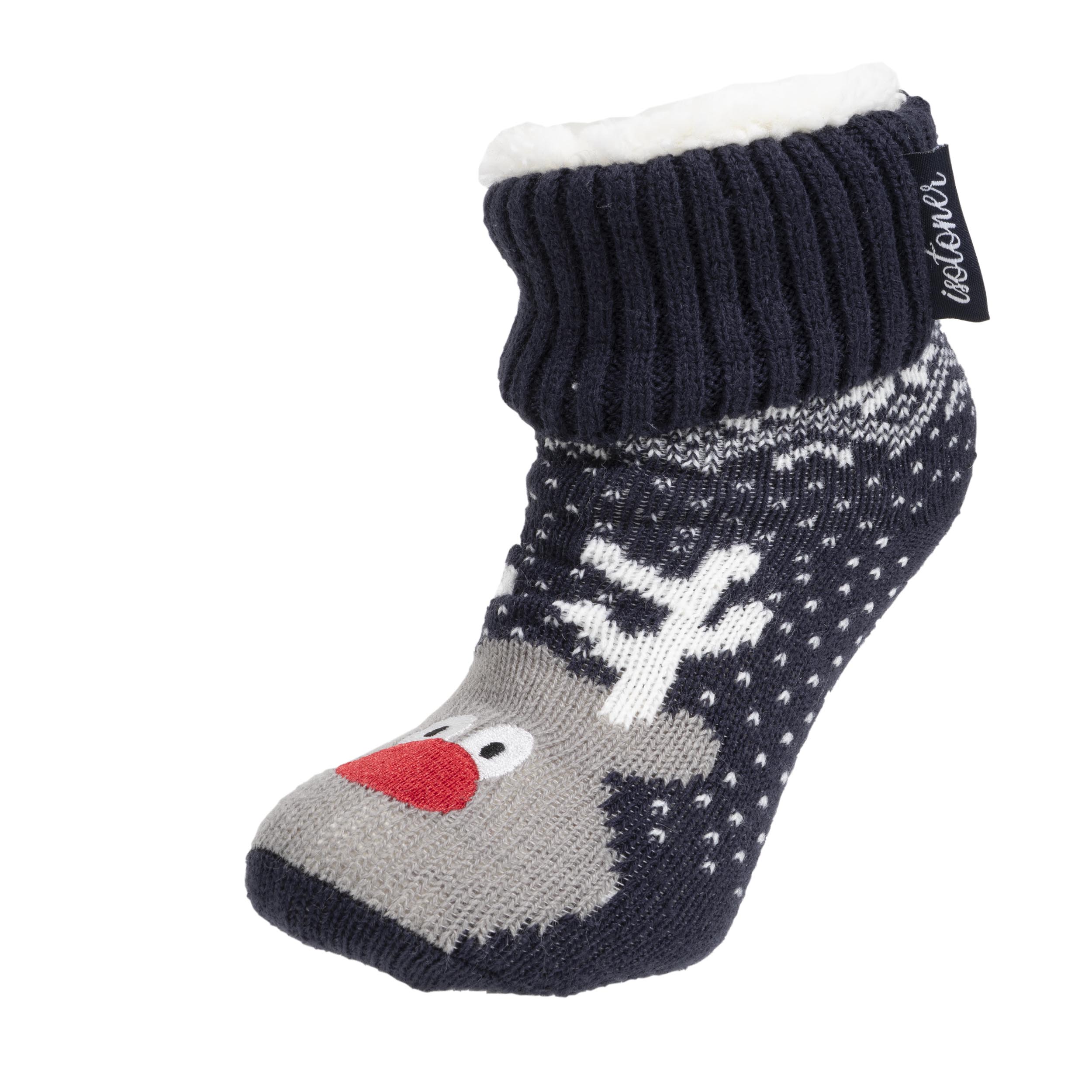 isotoner-chaussettes-fourr-es-enfant-no-l-marine-1-8-ans-renne image 2
