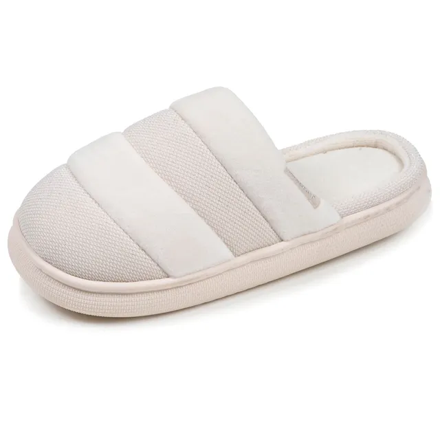 isotoner-chaussons-mules-femme-bloup-ivoire-bi-mati-re image 1