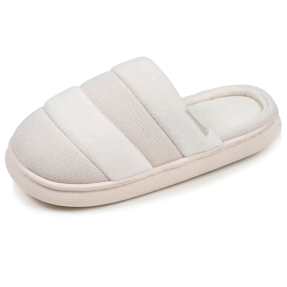 isotoner-chaussons-mules-femme-bloup-ivoire-bi-mati-re image 1