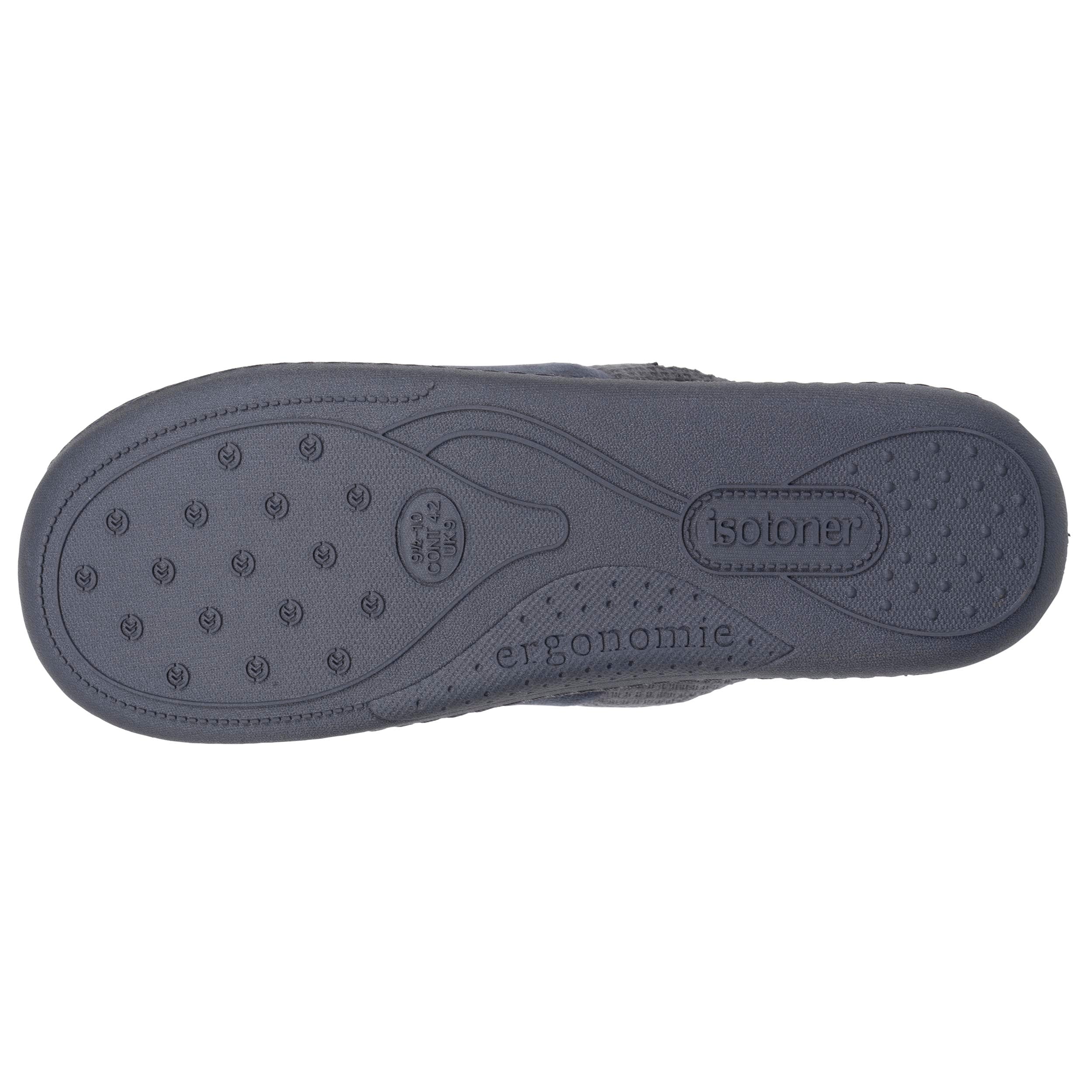 isotoner-chaussons-mules-homme-carr-s-gris-ergonomiques image 5