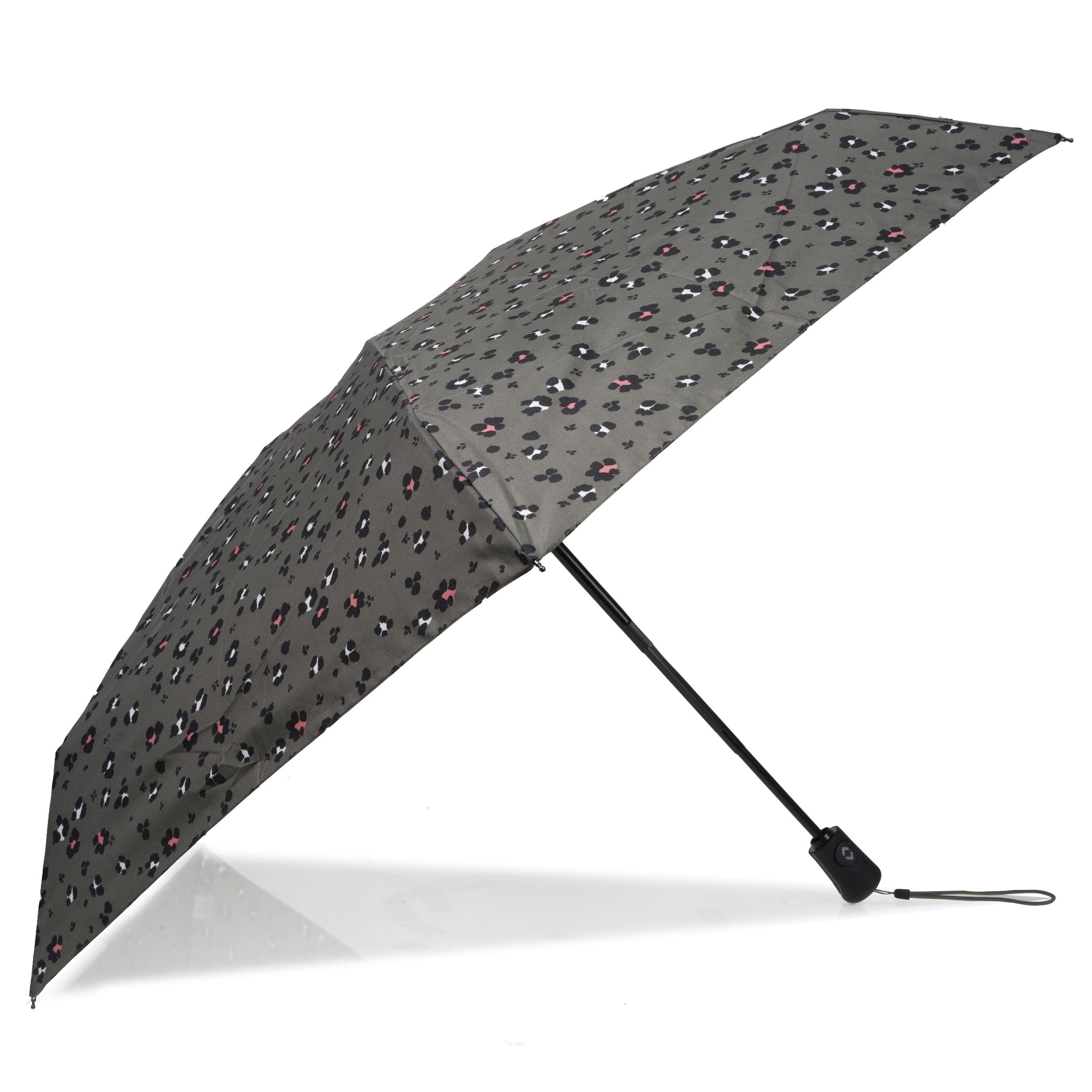 isotoner-parapluie-mini-auto-l-opard-kaki image 2
