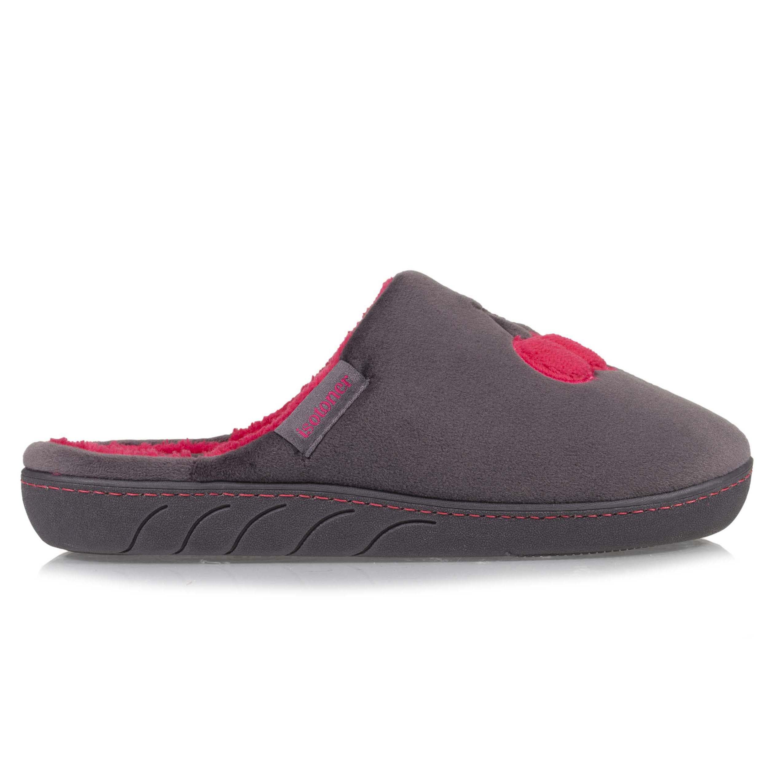 isotoner-chaussons-mules-junior-cool-gris-fonc-cerises image 8