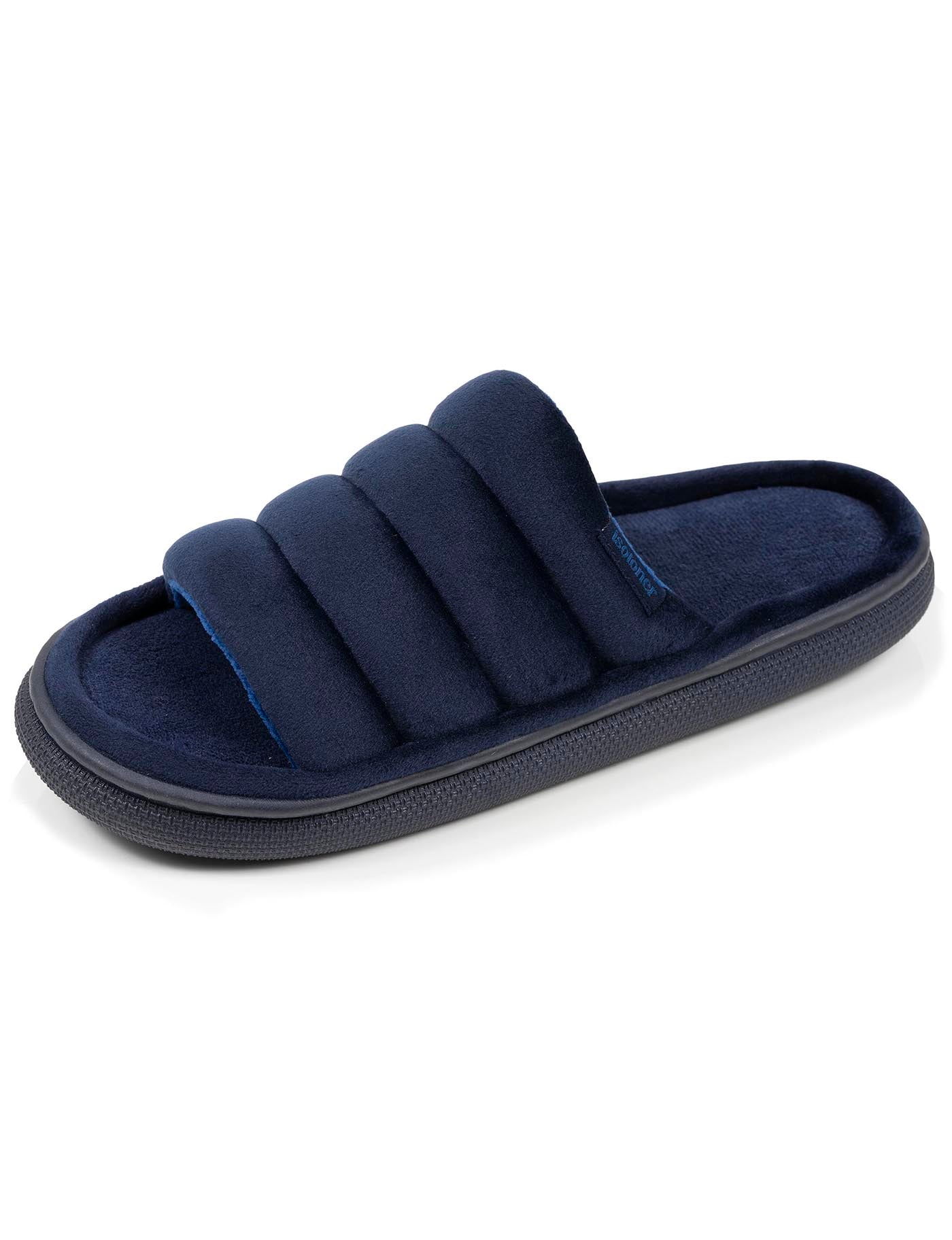 isotoner-chaussons-sandales-homme-bloup-marine-velours image 6