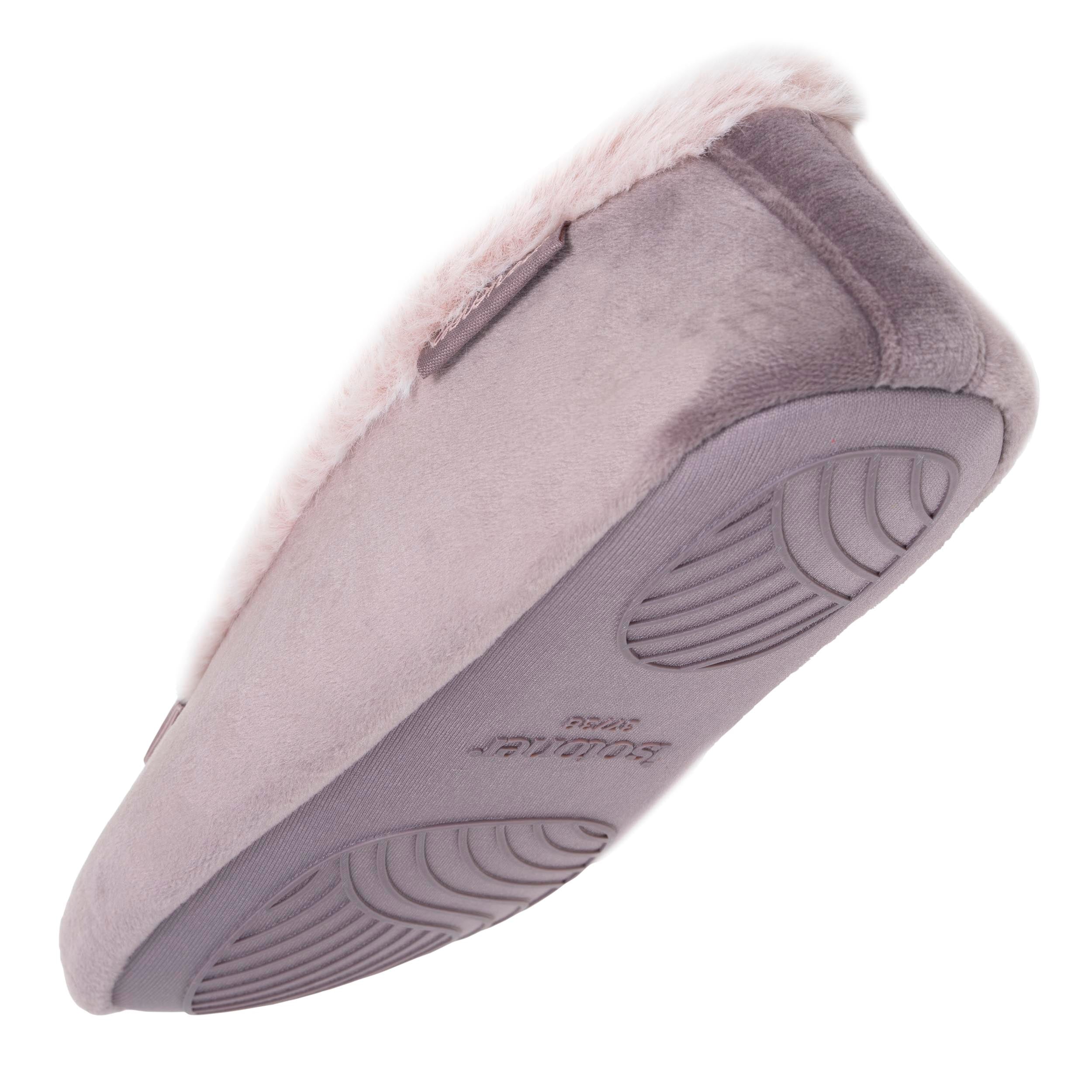 isotoner-chaussons-ballerines-femme-microvelours-taupe image 5