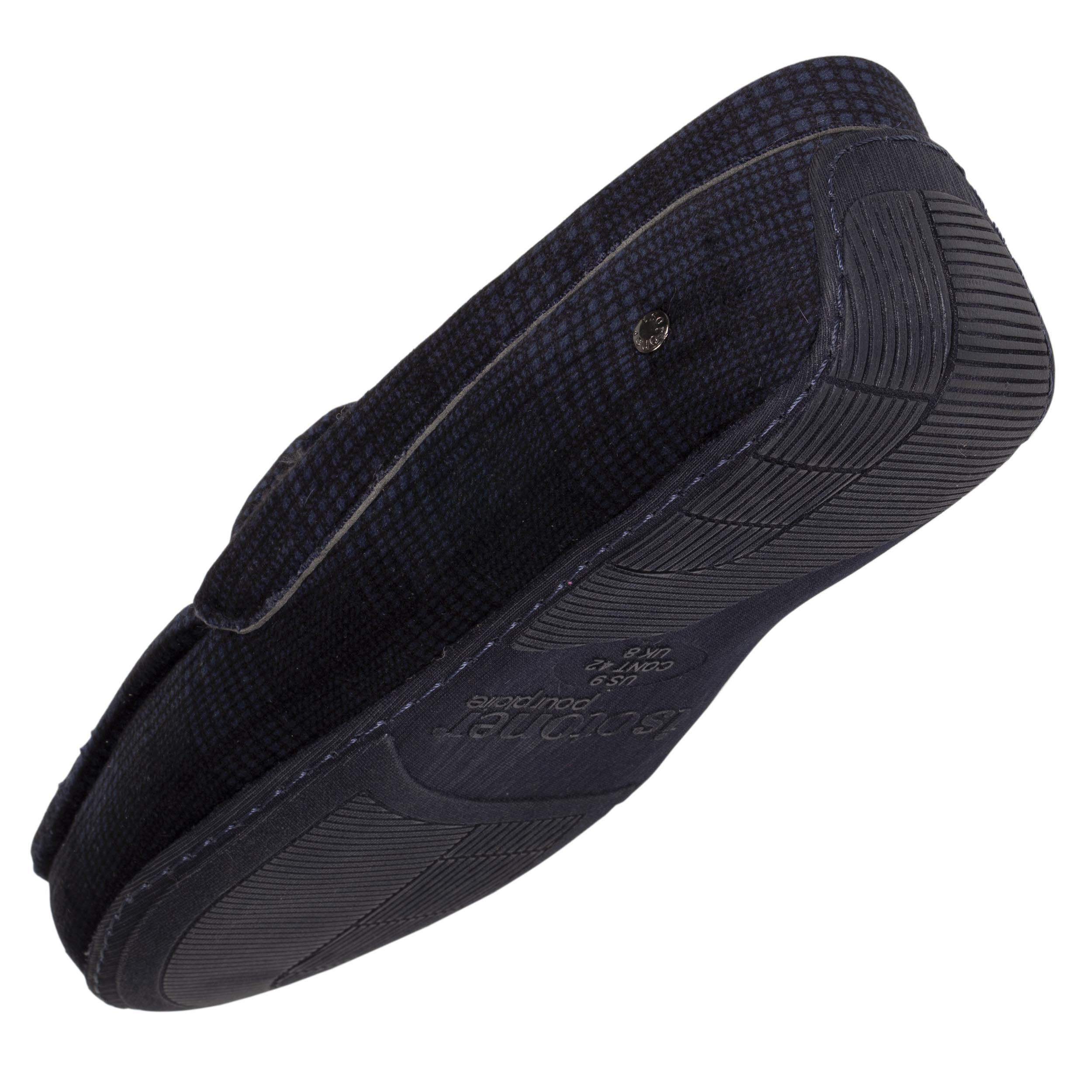 isotoner-chaussons-mocassins-homme-carreaux-marine image 5