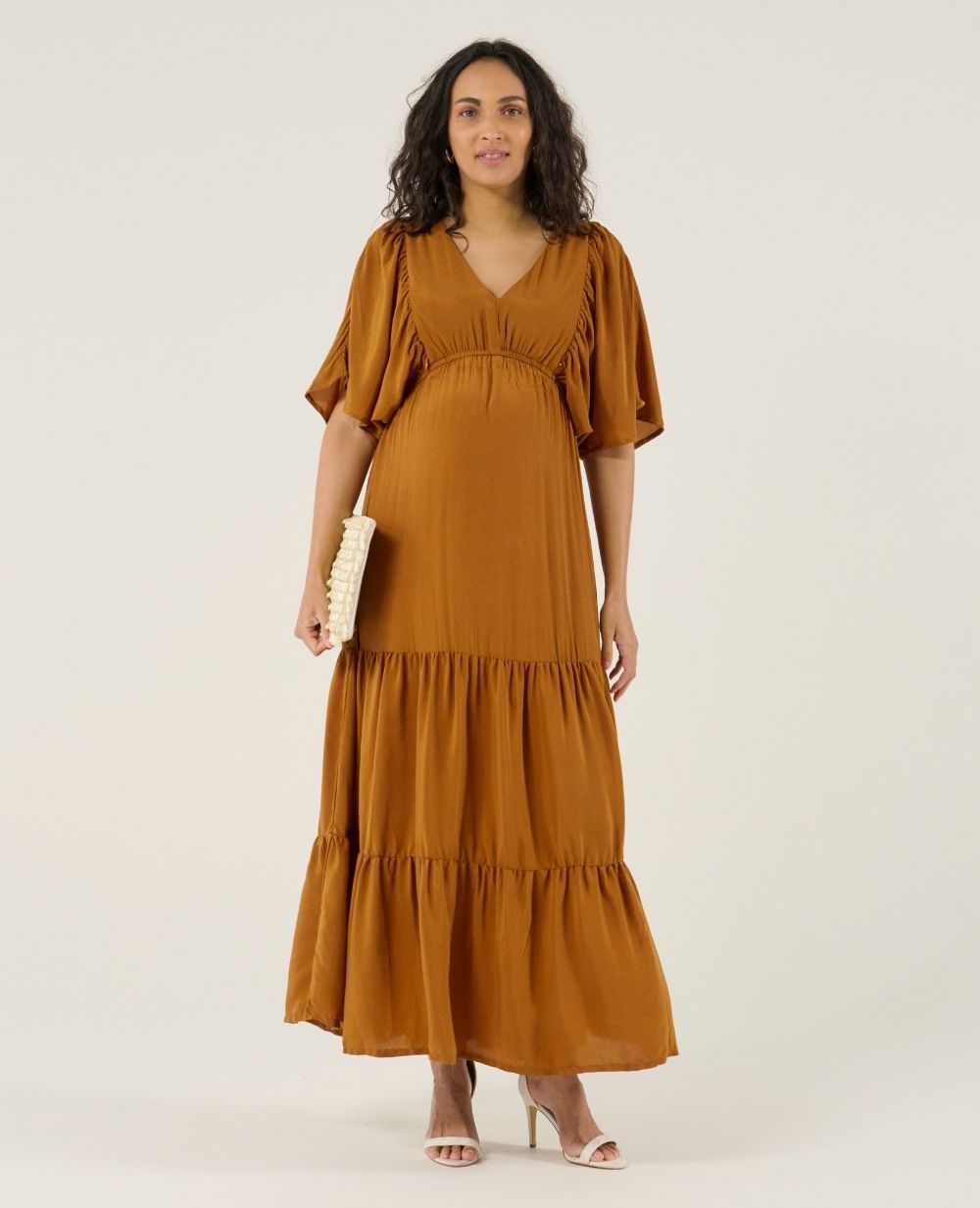 cache-c-ur-claudette-robe-longue-de-maternit-et-d-allaitement-camel image 3