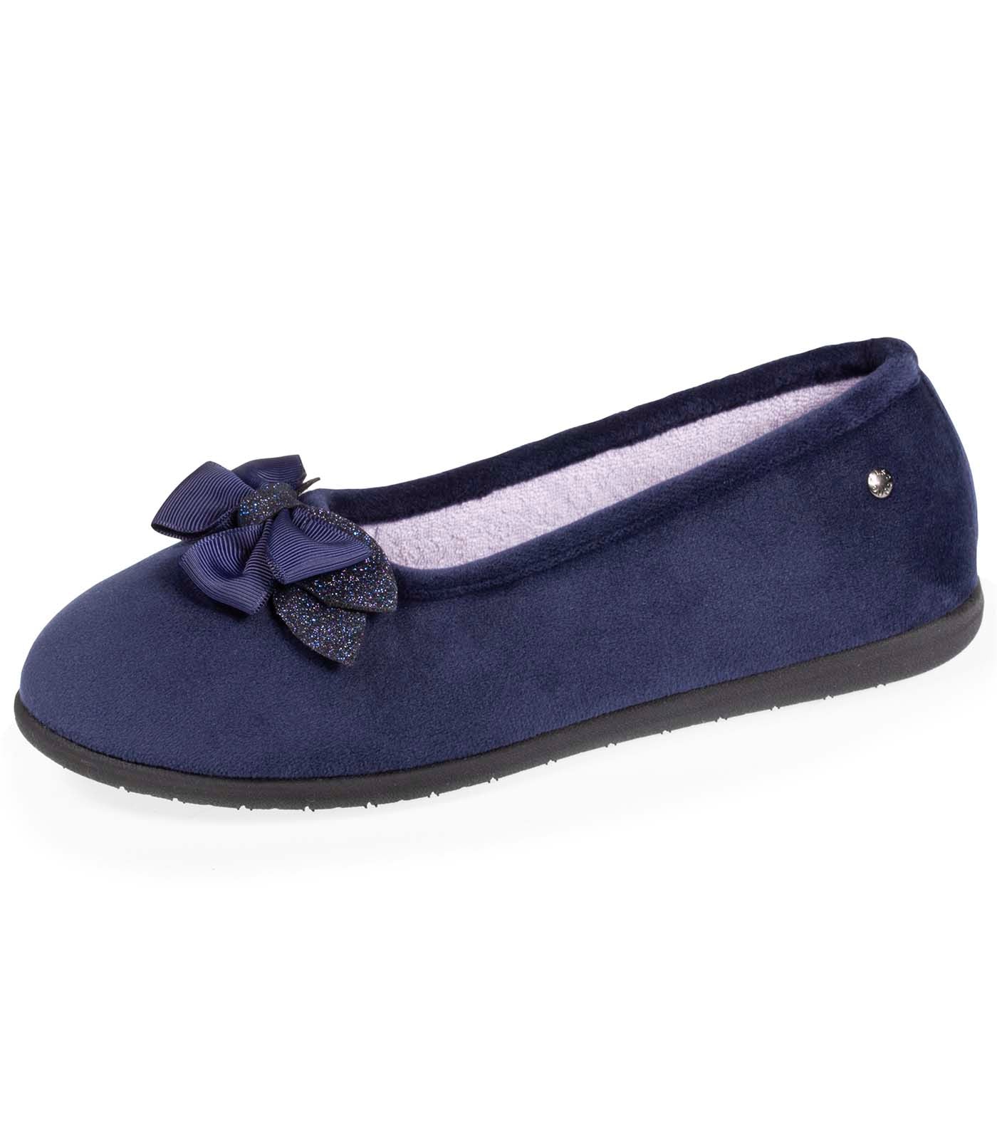 isotoner-chaussons-ballerines-femme-n-ud-marine-everywear image 6