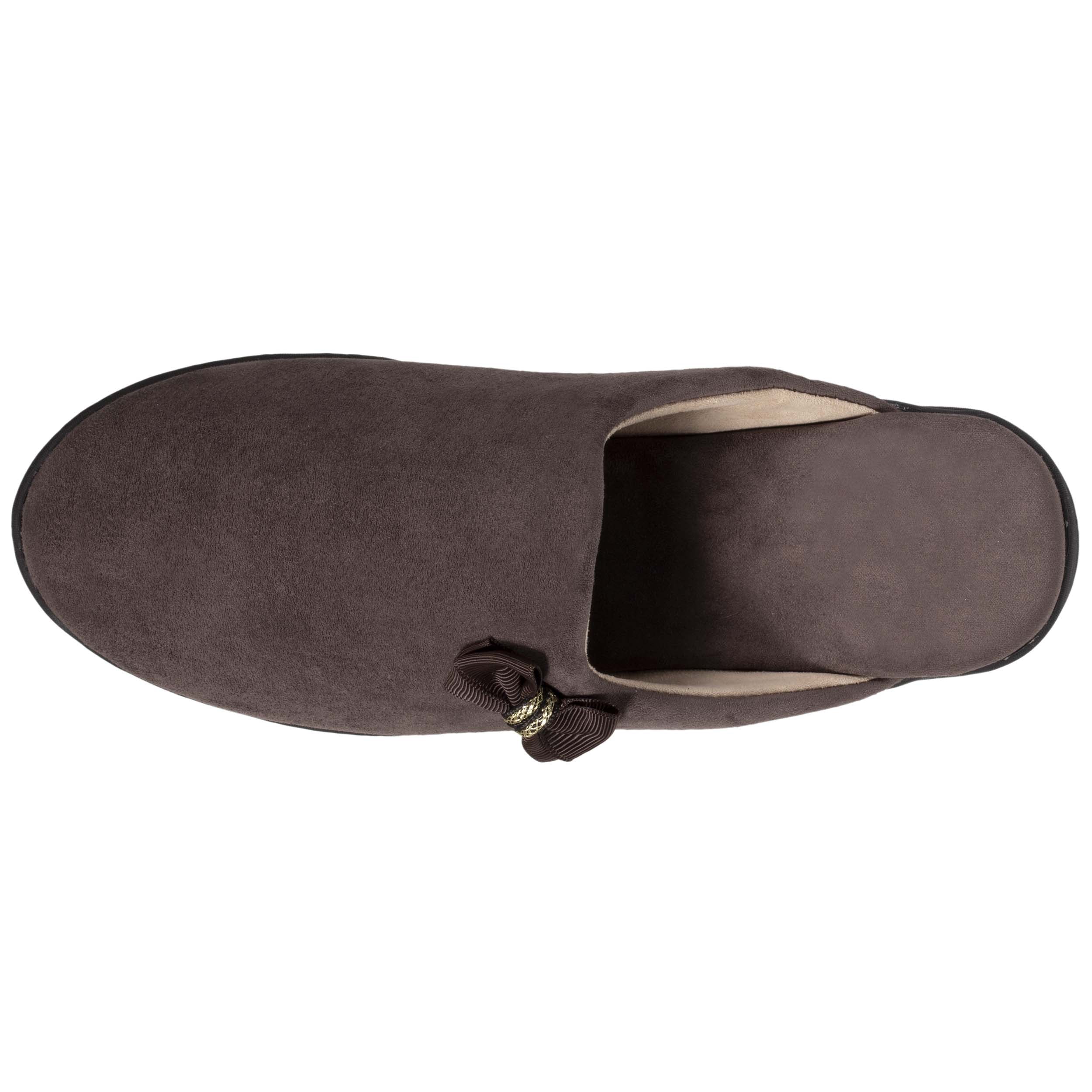 isotoner-chaussons-mules-femme-talon-n-ud-taupe-everywear image 2