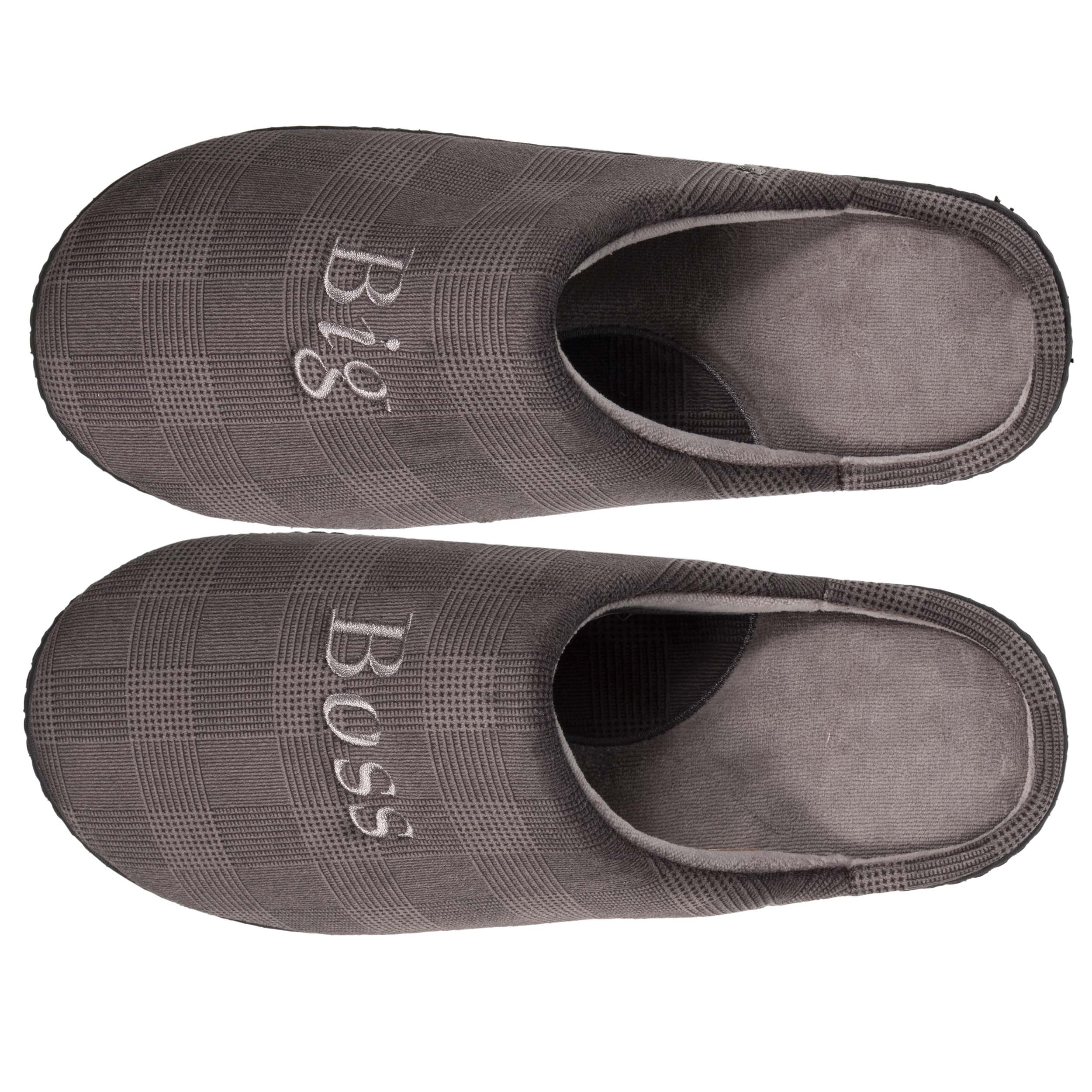 isotoner-chaussons-mules-homme-big-boss-gris image 2