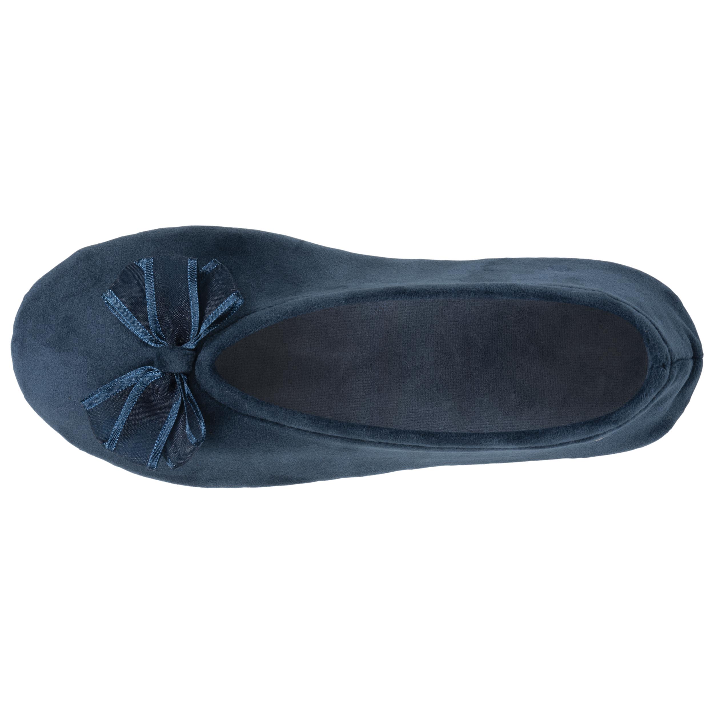 isotoner-chaussons-ballerines-femme-tulle-bleu-canard image 3