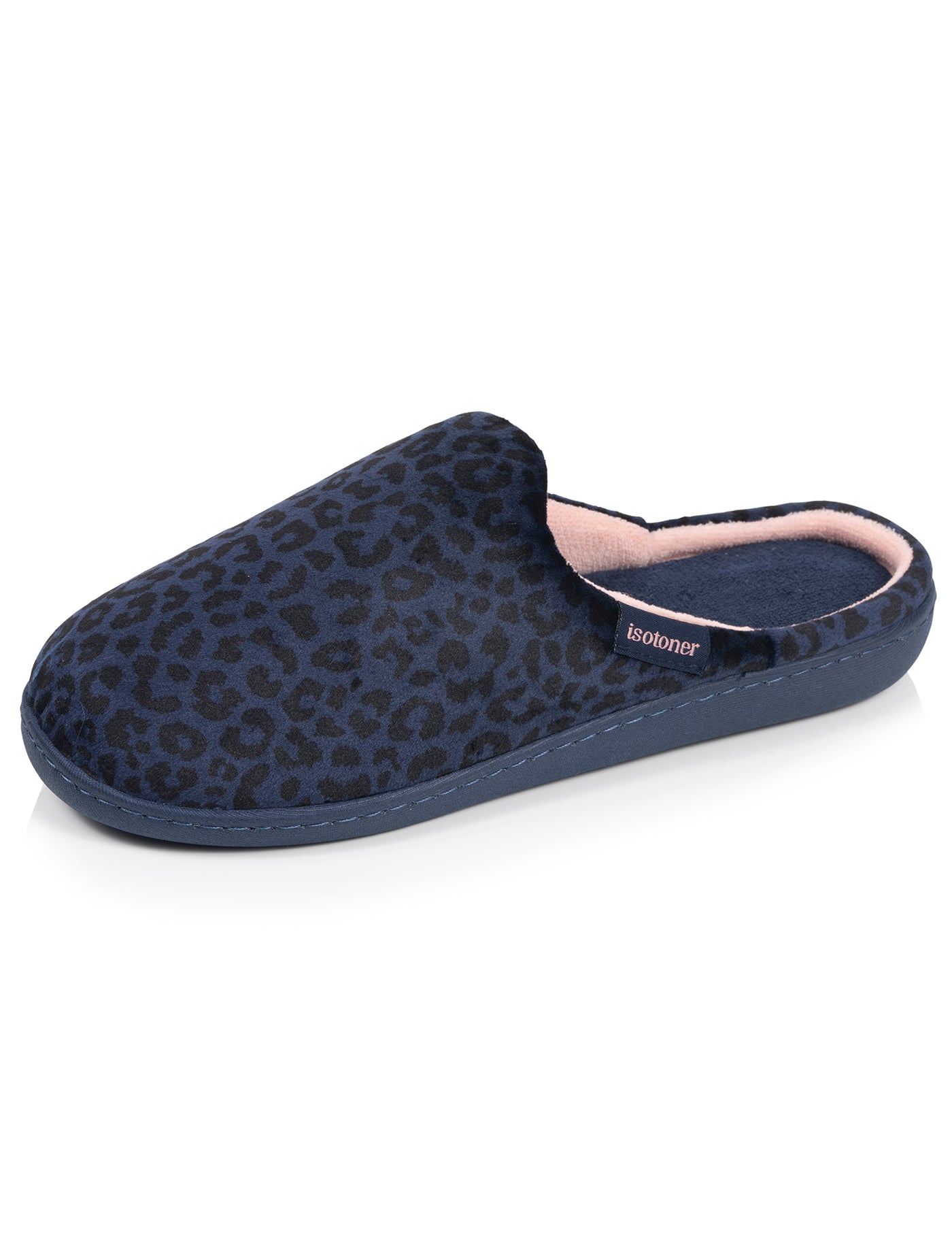 isotoner-chaussons-mules-femme-l-opard-marine image 6