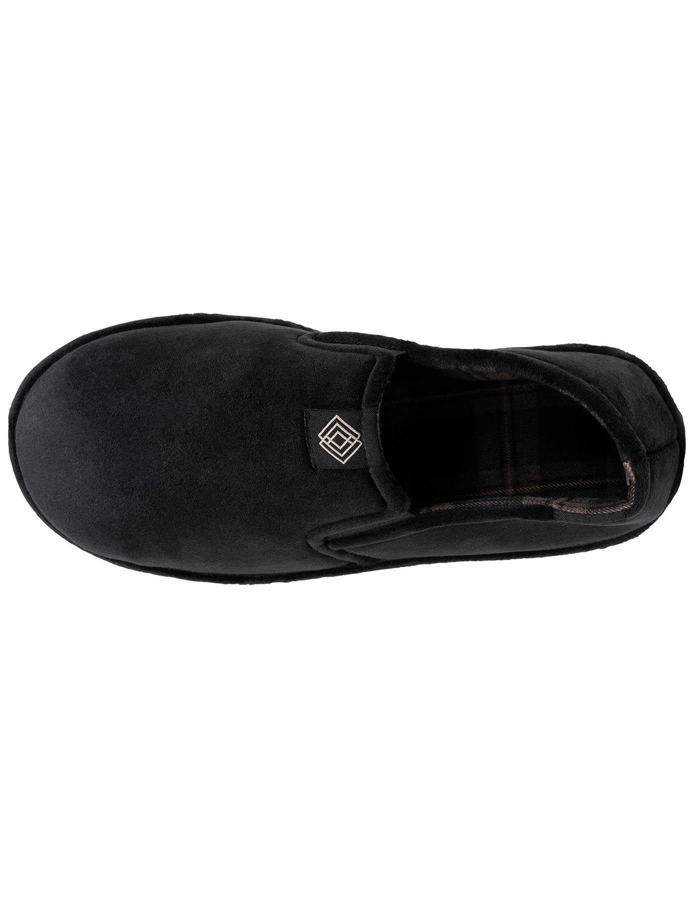 isotoner-chaussons-sans-g-nes-homme-noir-tartan-lastiqu-s image 7