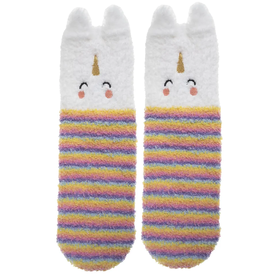 isotoner-chaussettes-antid-rapantes-fille-licorne-multico-5-8-ans image 1
