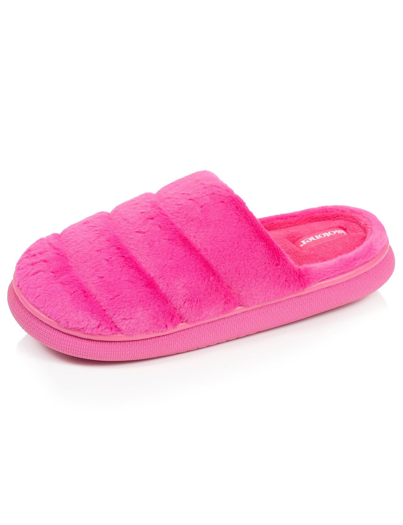 isotoner-chaussons-mules-femme-bloup-fuchsia image 6