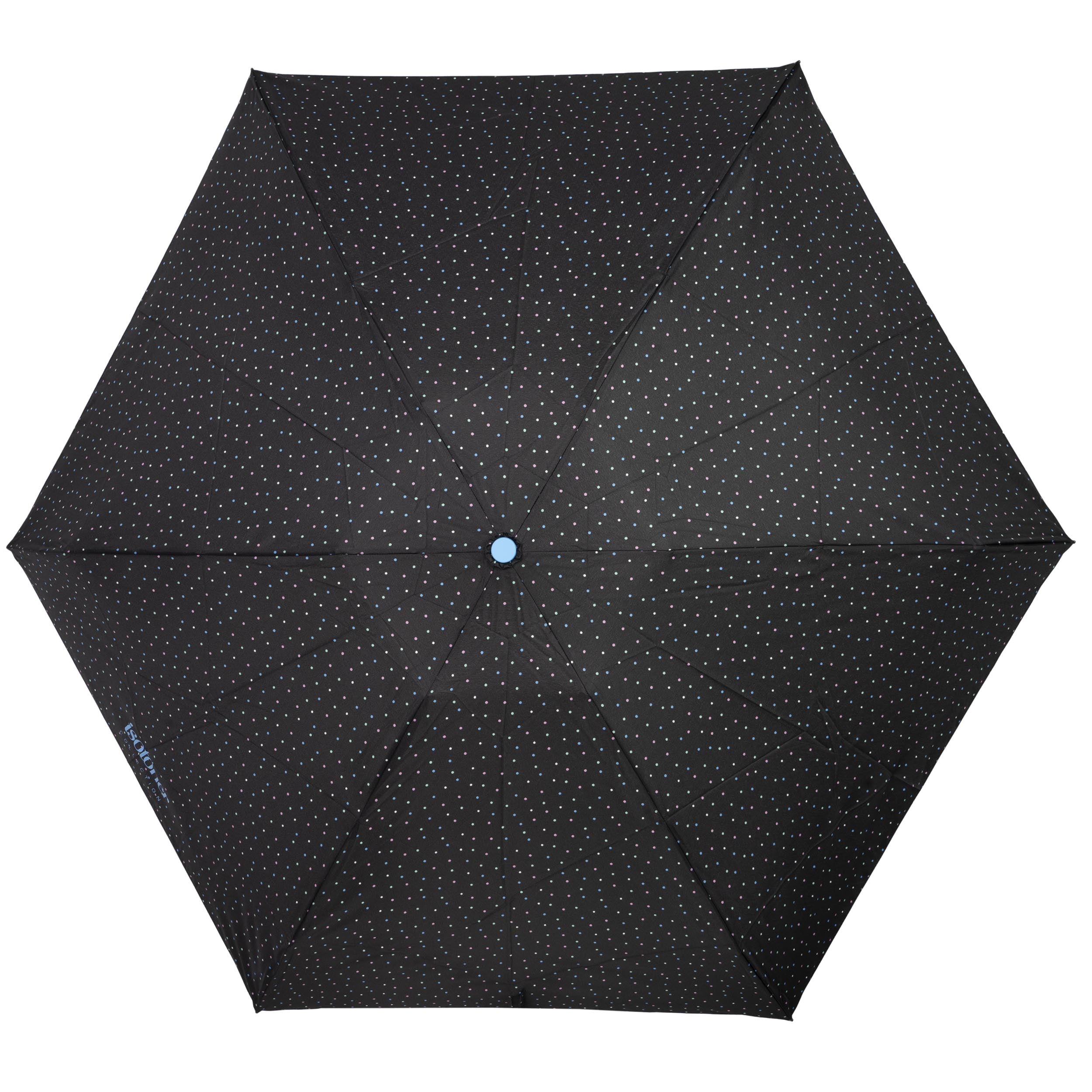 isotoner-parapluie-mini-auto-pois-noir image 3