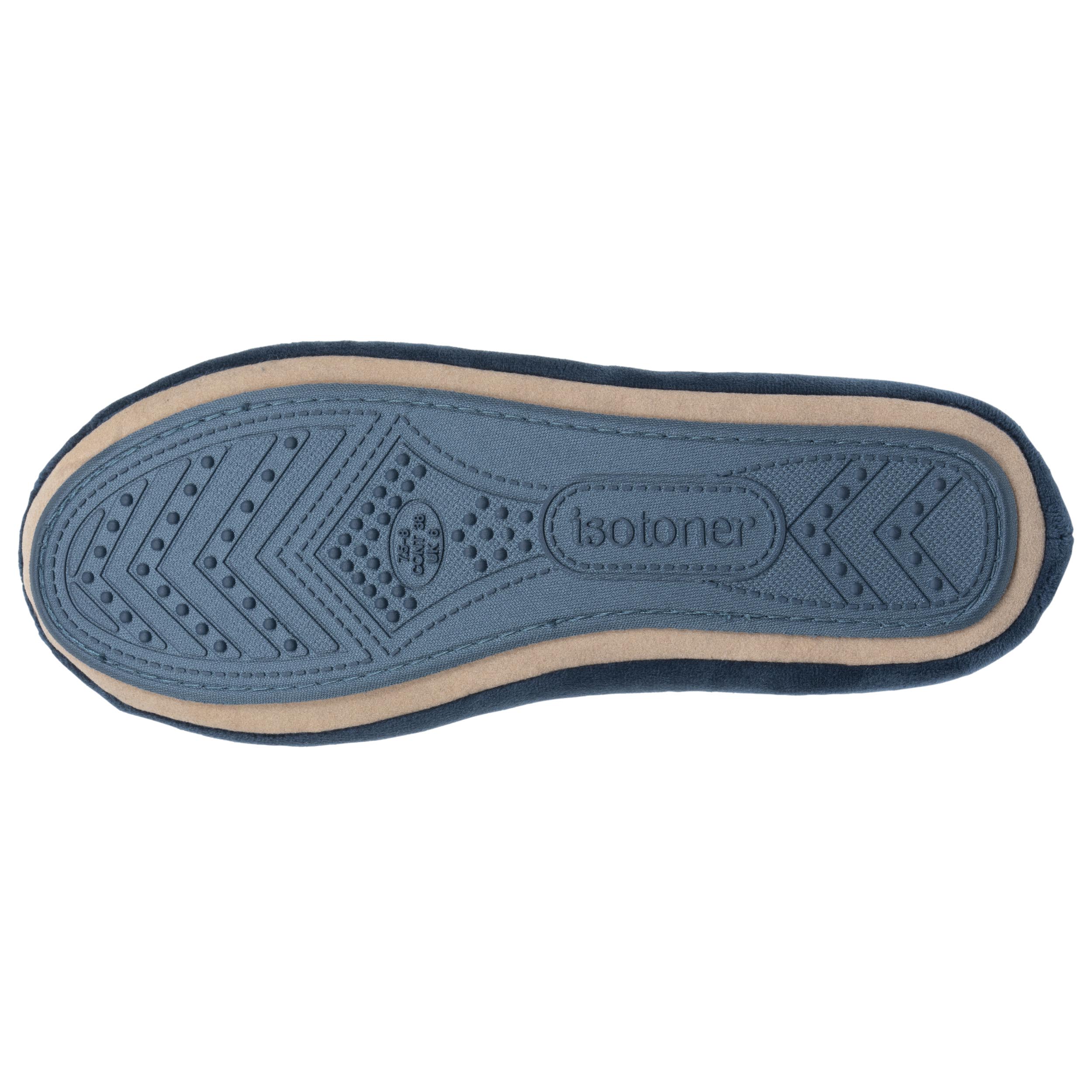 isotoner-chaussons-ballerines-femme-tulle-bleu-canard image 5